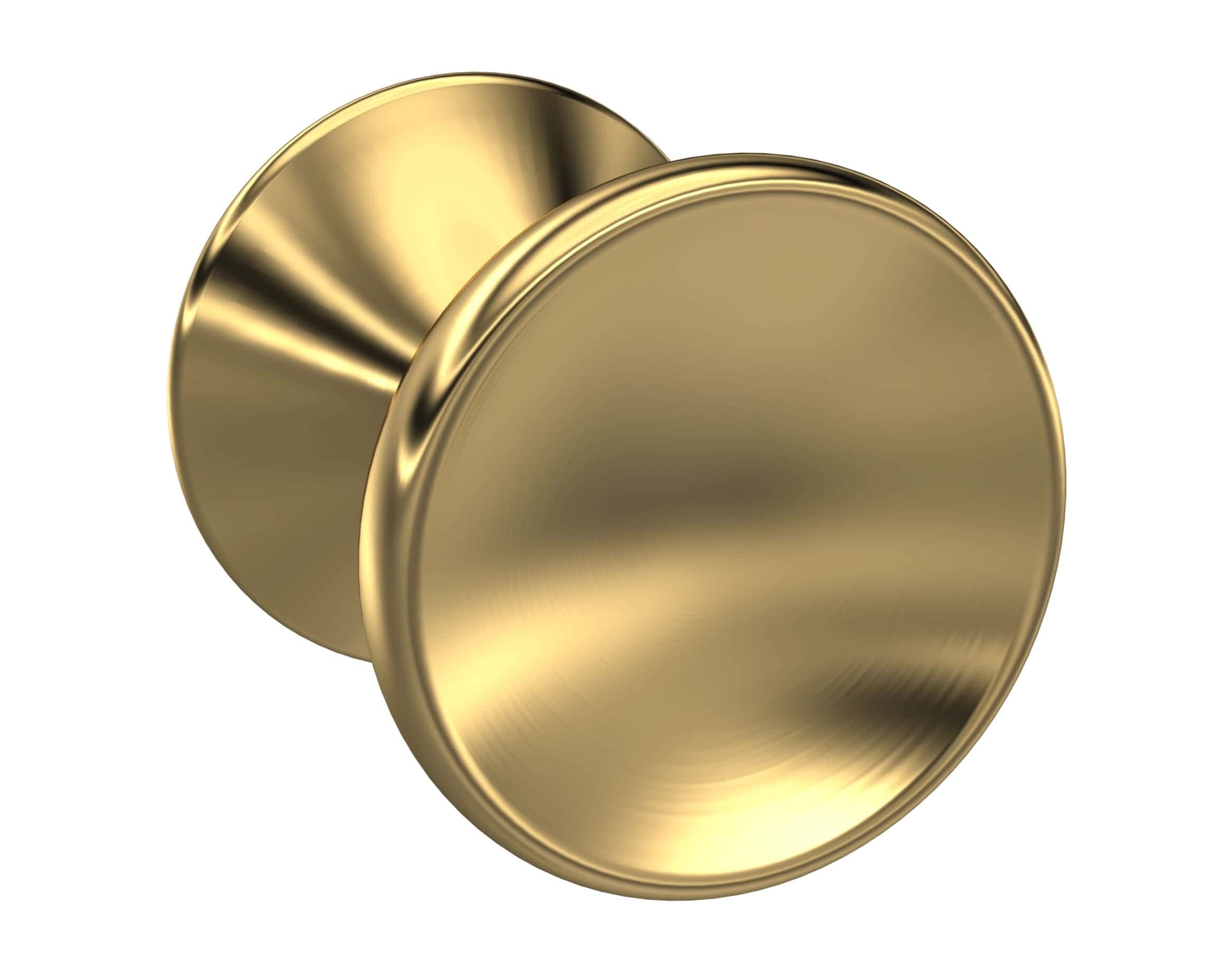 Shiny gold cabinet knobs for bathroom cabinets, high-quality decorative hardware for modern bathrooms and furniture. Stylish and durable accessories from Bubly Bathrooms.