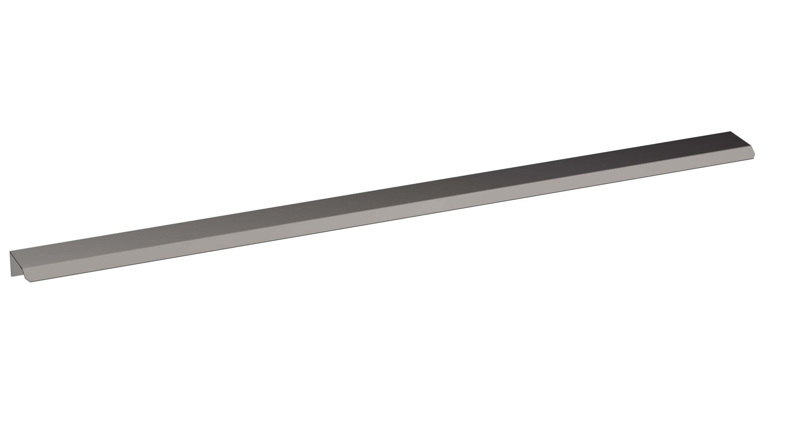 Long metallic bathroom grab bar for safety and support in showers and bathrooms.