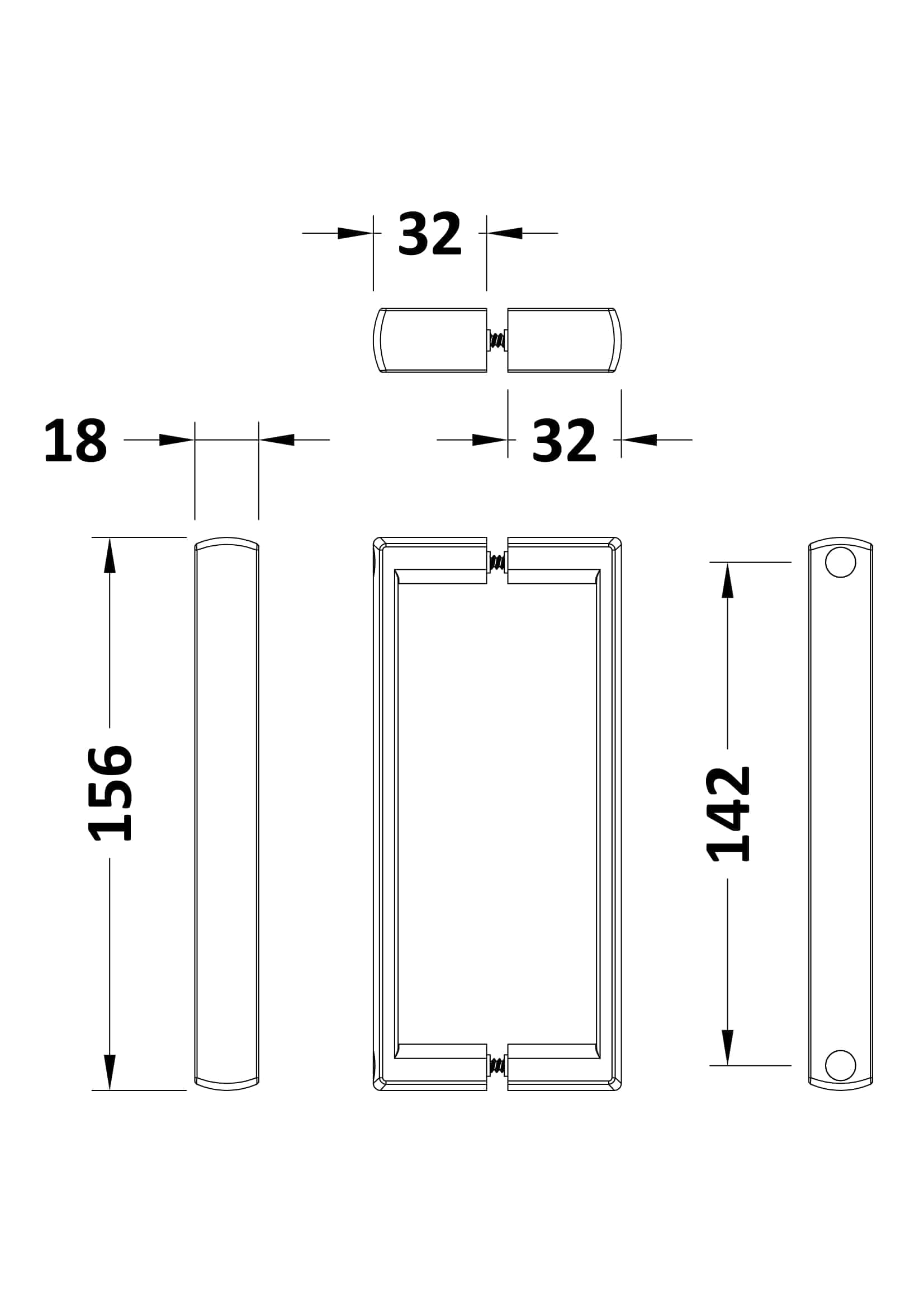 Minimalist bathroom hardware with precise measurements for modern Bubly Bathrooms installations.