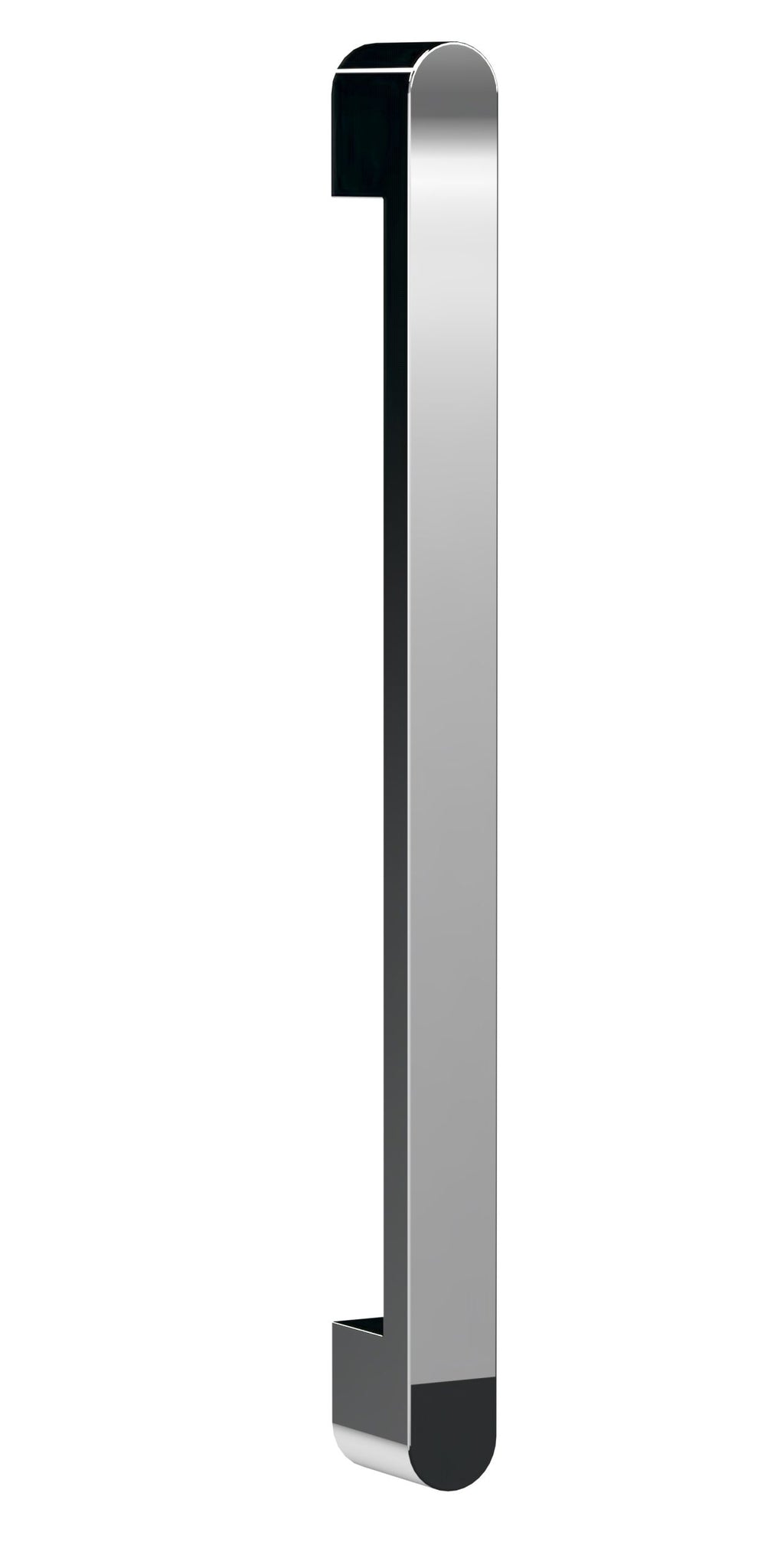 Polished chrome bathroom grab bar, modern safety rail for shower or bathtub, durable and corrosion-resistant bathroom accessory.