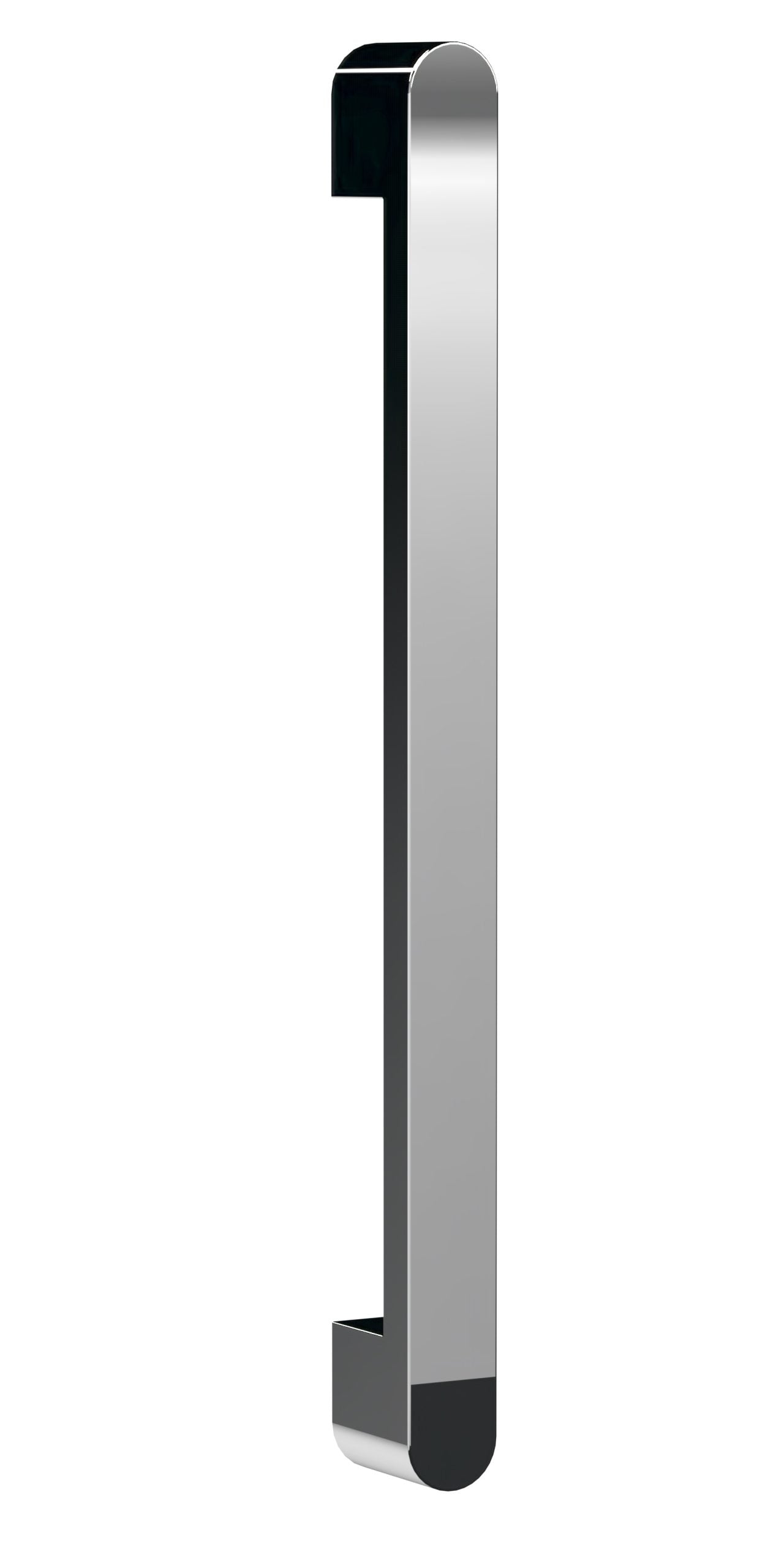 Polished chrome bathroom grab bar, modern safety rail for shower or bathtub, durable and corrosion-resistant bathroom accessory.