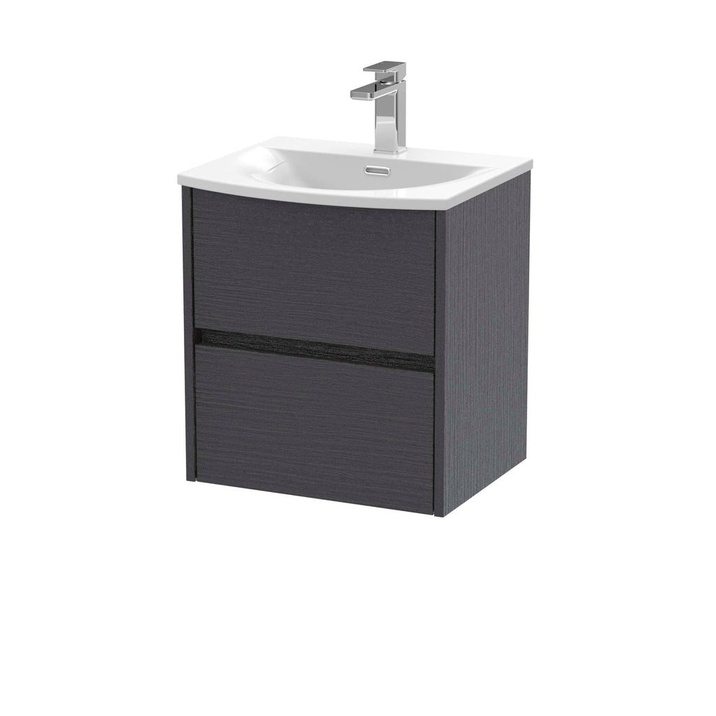 Modern bathroom vanity with sink and sleek black wood finish, ideal for contemporary bathrooms, featuring ample storage space and stylish design.