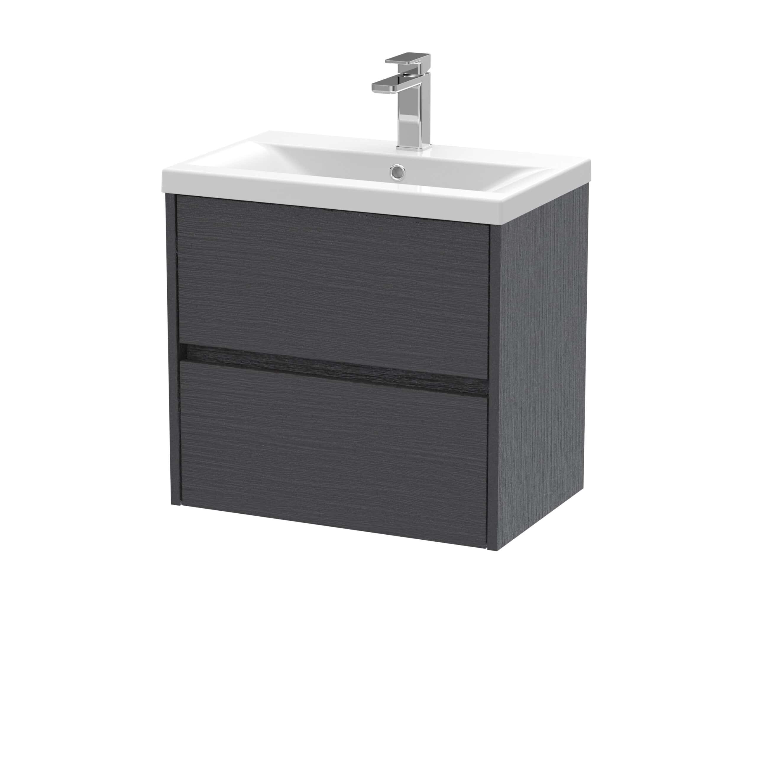 Sleek modern bathroom vanity with integrated sink and storage drawers, perfect for contemporary bathrooms, featuring durable materials and stylish black finish.
