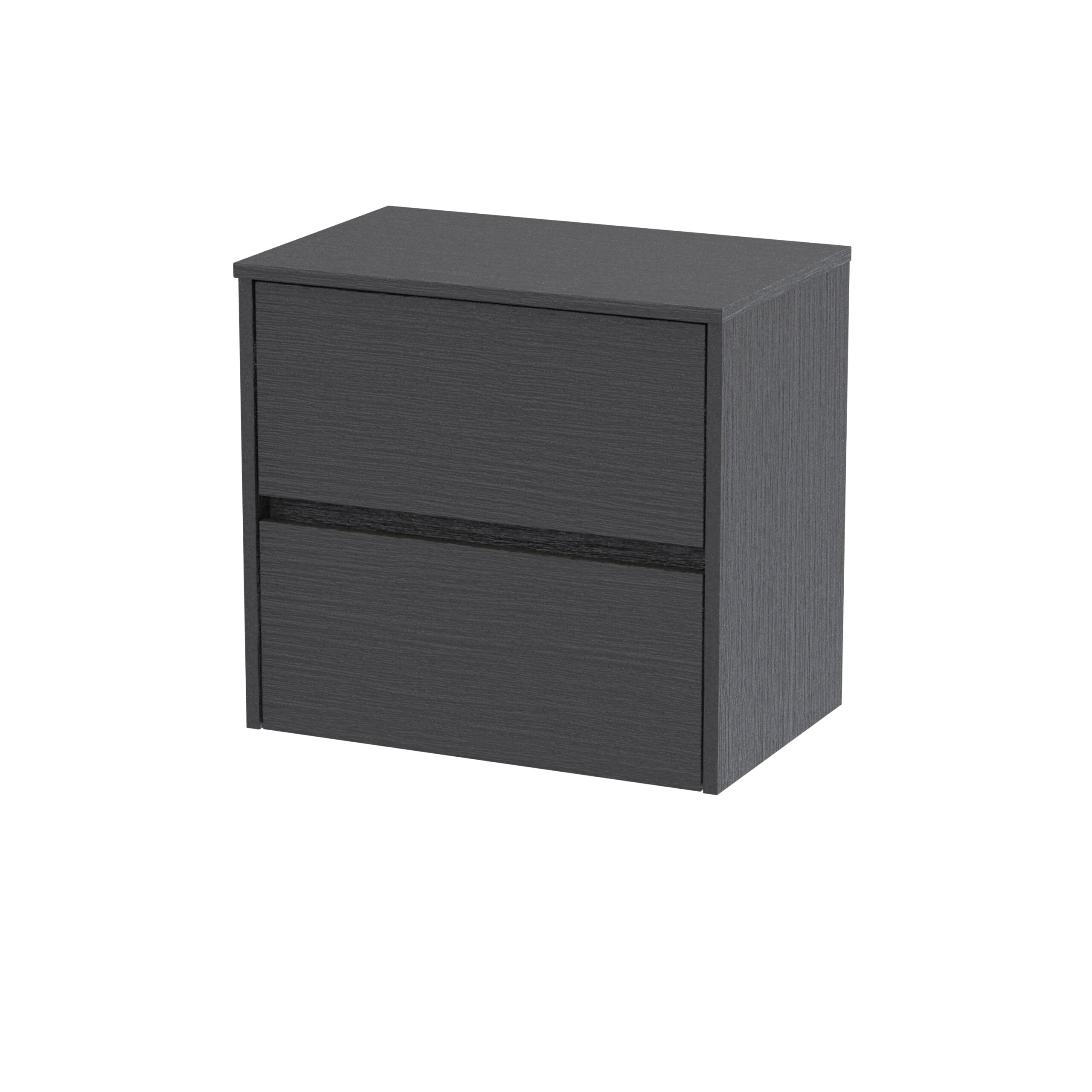 Sleek black bathroom storage cabinet with two drawers, ideal for modern bathroom organisation and space-saving solutions. Perfect for storing toiletries and bathroom essentials.