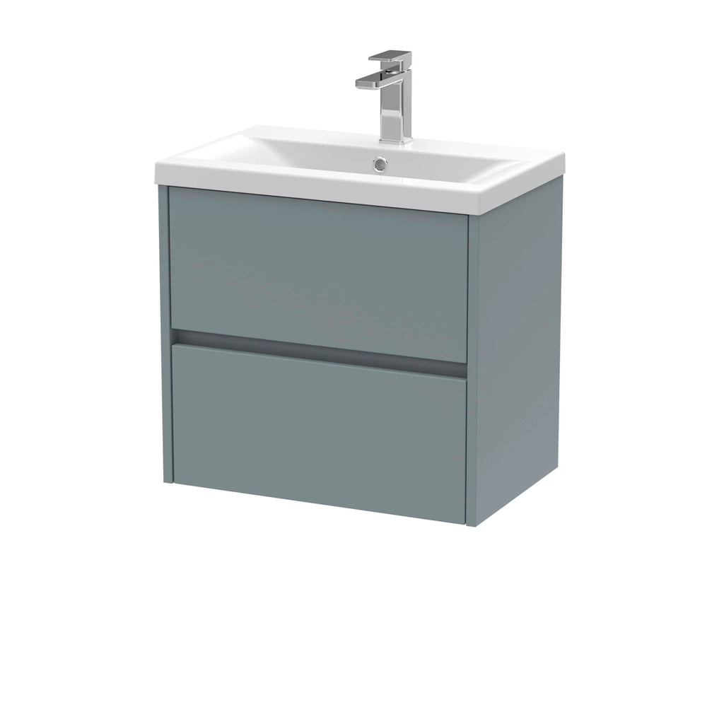 Modern grey bathroom vanity unit with integrated sink and chrome tap, ideal for stylish bathroom upgrades and bathroom furniture ideas.
