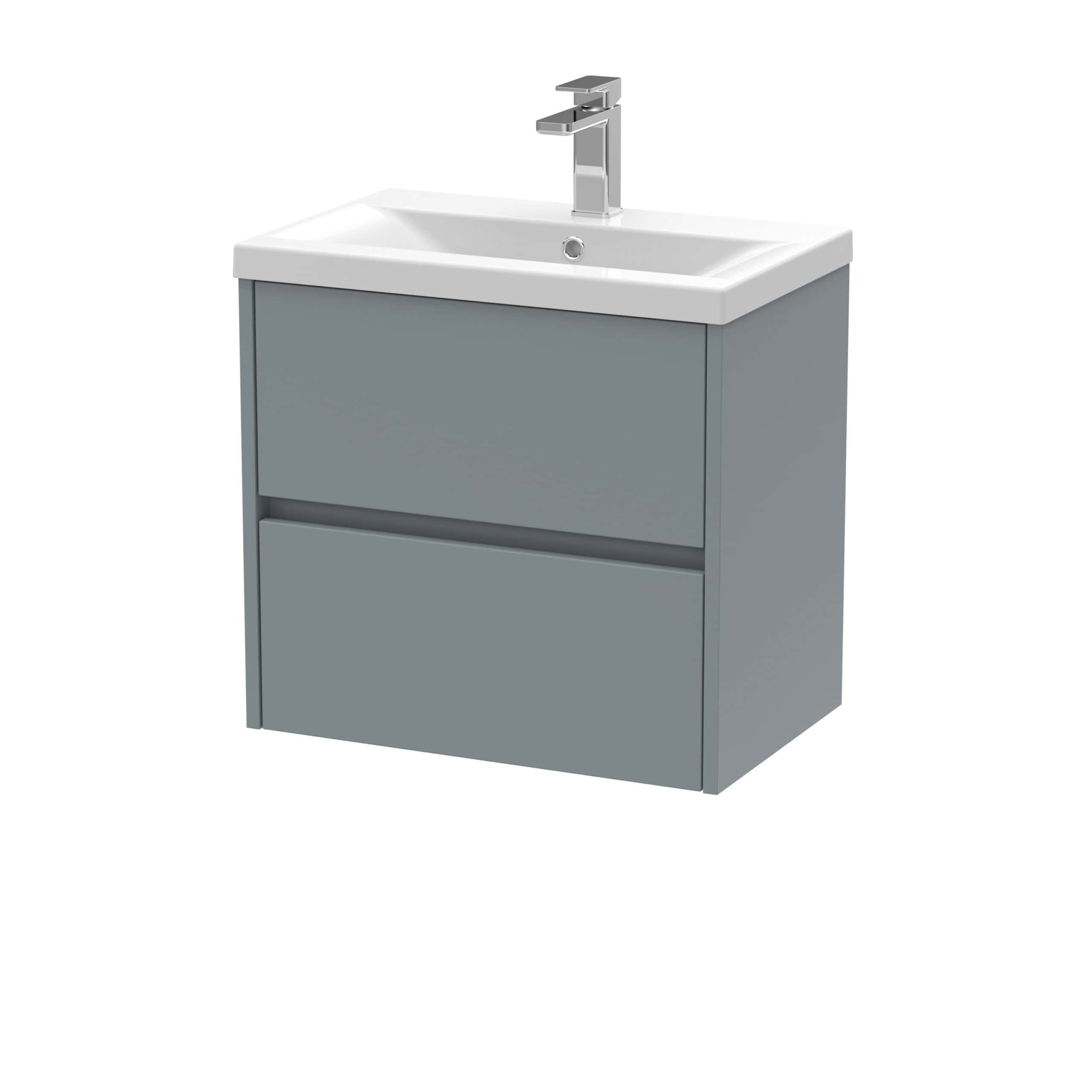 Modern grey bathroom vanity unit with integrated sink and chrome tap, ideal for stylish bathroom upgrades and bathroom furniture ideas.