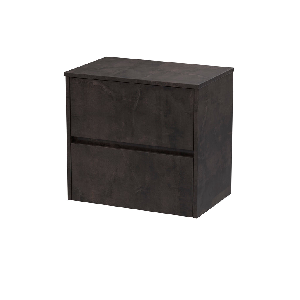 Sleek black bathroom vanity unit with two drawers, modern storage solution for contemporary bathrooms. Durable finish, stylish design, and ample space for bathroom essentials.