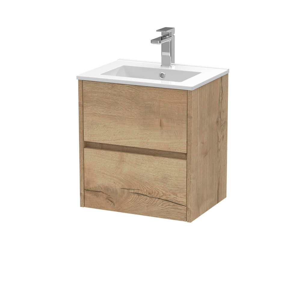 Sleek bathroom vanity with a modern chrome faucet and natural wood finish, ideal for contemporary bathroom renovations and storage solutions.