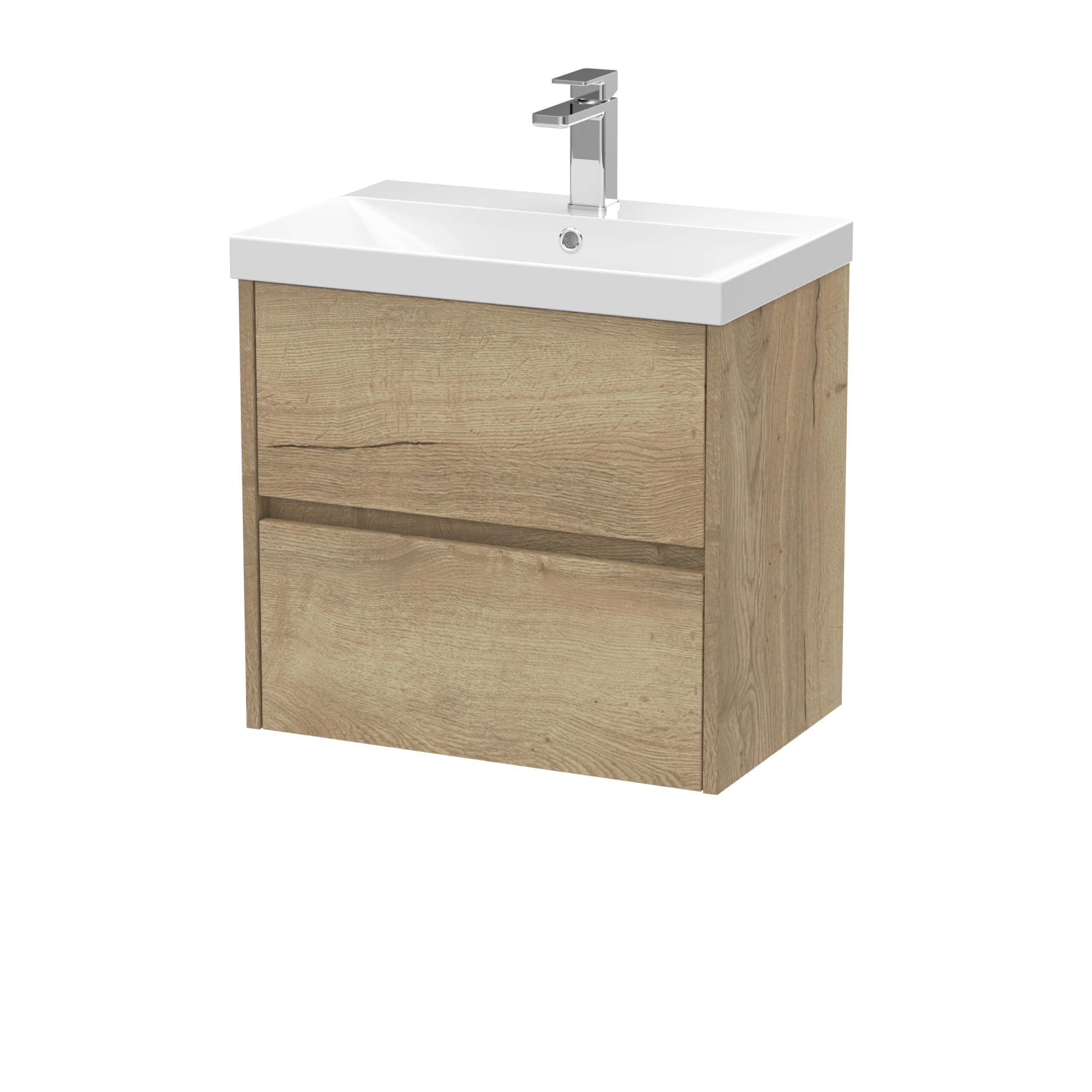Modern wooden bathroom vanity with a sleek white ceramic sink and contemporary chrome faucet, ideal for stylish and functional bathroom upgrades.
