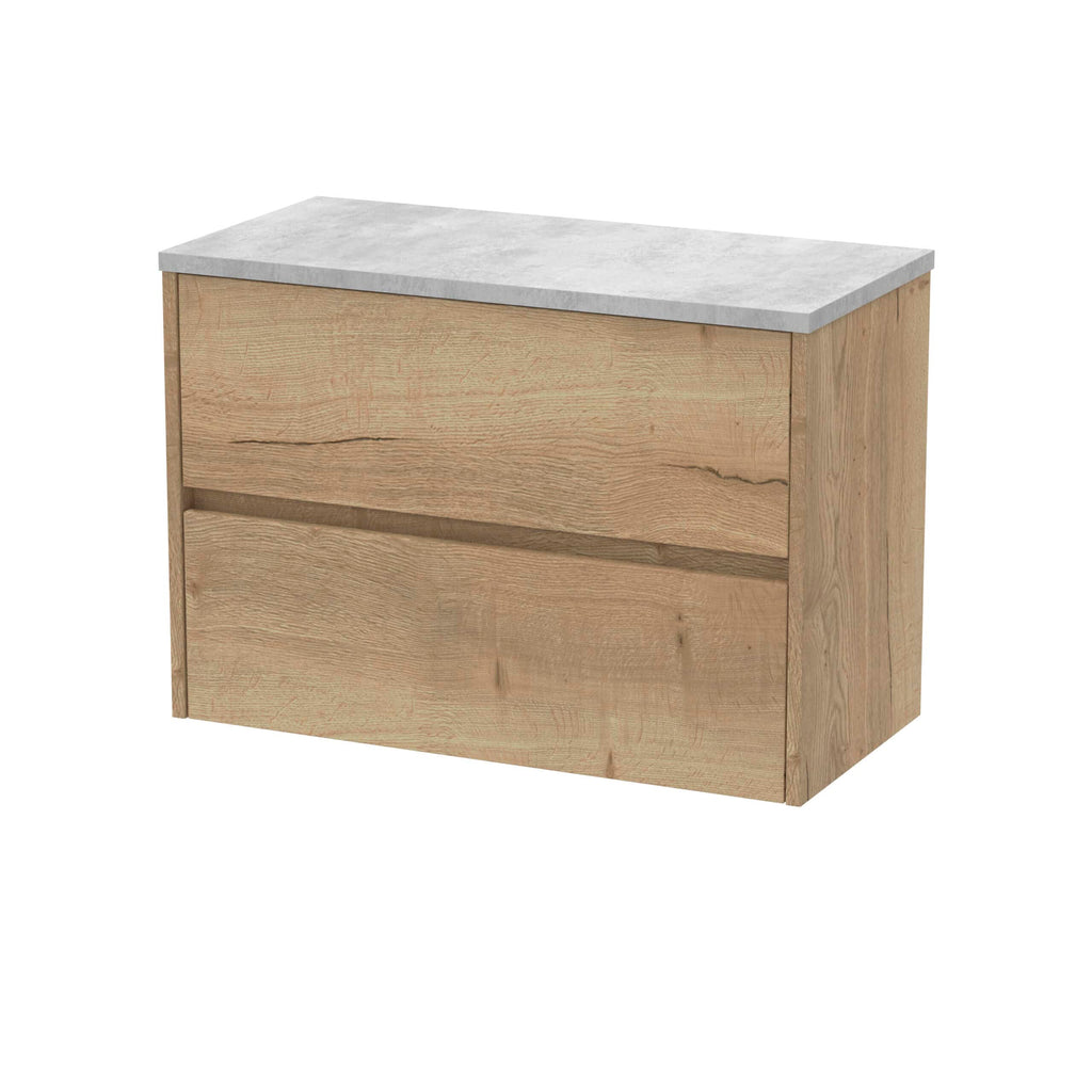 Nuie Havana 2 Drawer Wall Hung Vanity Unit With Worktop
