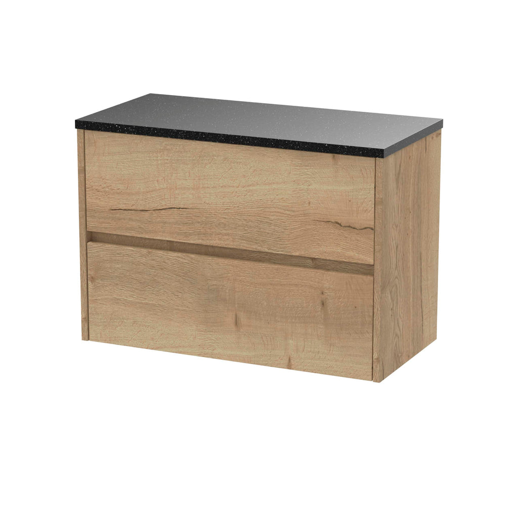 Nuie Havana 2 Drawer Wall Hung Vanity Unit With Worktop