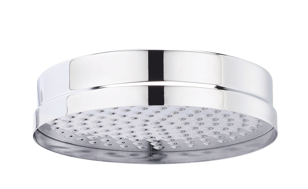 Sleek modern chrome shower head with multiple water outlets for a luxurious bathing experience.