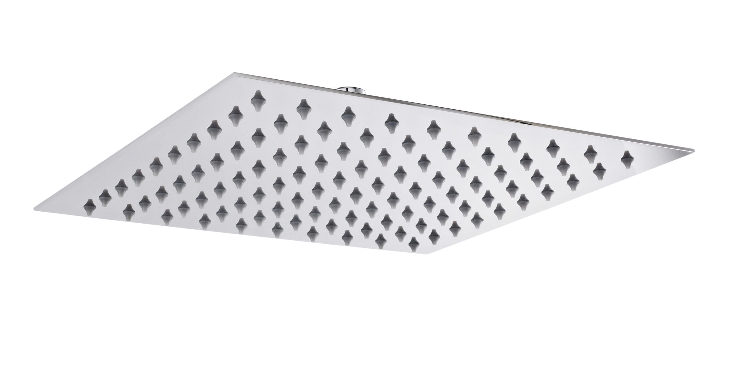 Premium square showerhead with adjustable spray patterns, modern chrome finish for luxurious bathroom upgrades, compatible with various shower systems.