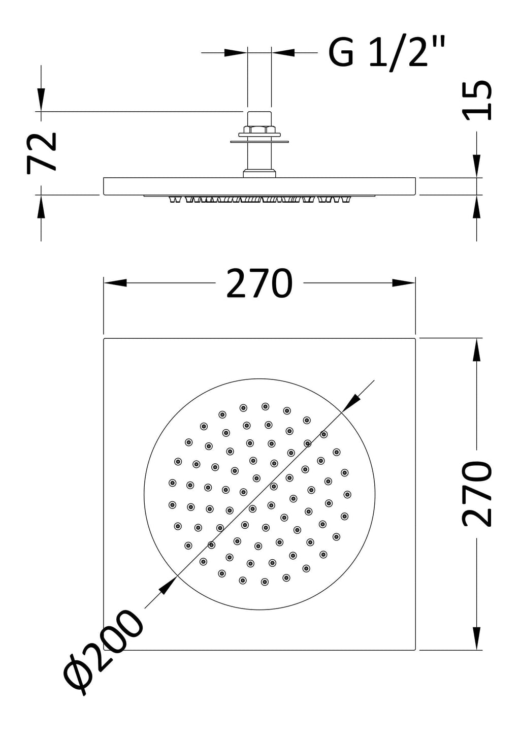 Smooth rain shower head with adjustable water flow, designed for bathroom renovation and modern showers. Features durable materials and a sleek finish for luxury bathroom aesthetics. Suitable for home or commercial bathrooms.