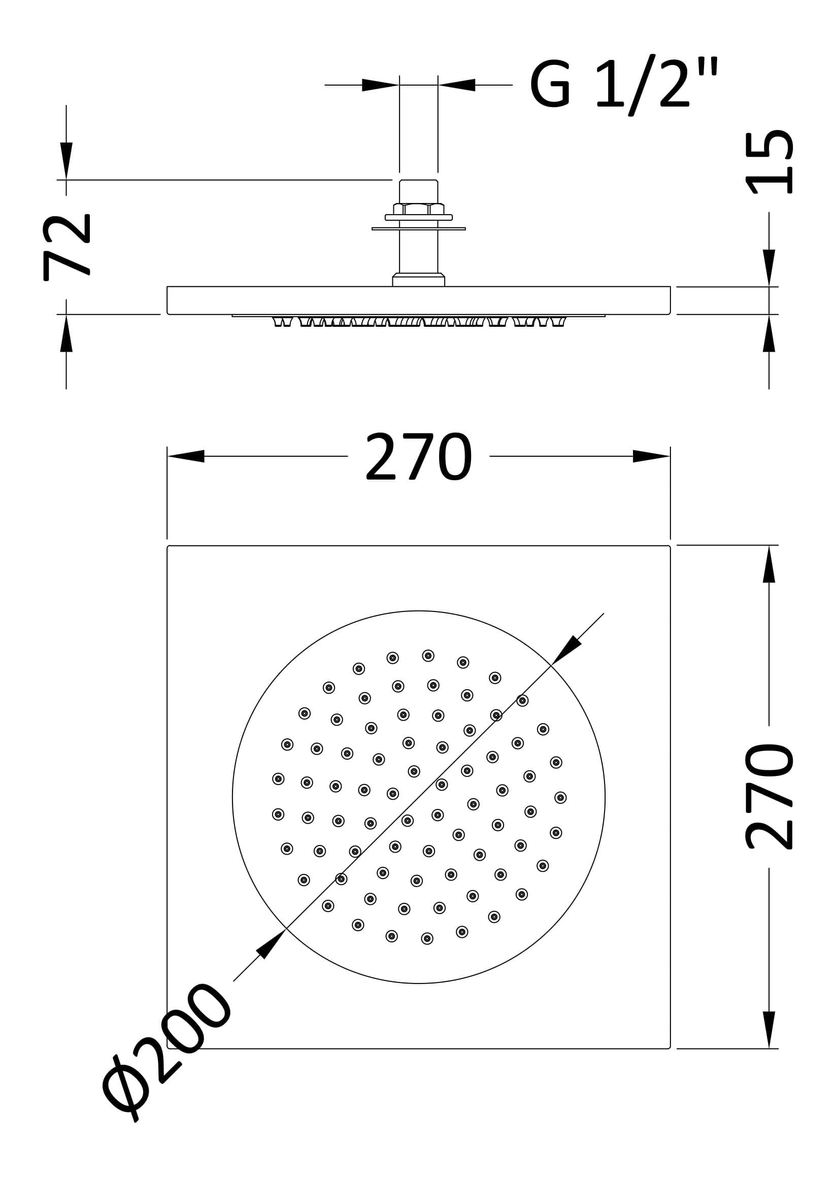 Smooth rain shower head with adjustable water flow, designed for bathroom renovation and modern showers. Features durable materials and a sleek finish for luxury bathroom aesthetics. Suitable for home or commercial bathrooms.