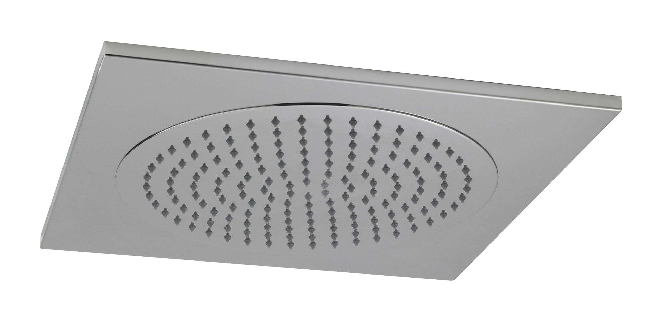 Modern square rain shower head in brushed nickel finish, designed for luxury bathroom bathrooms, providing a relaxing rainfall experience. Perfect for upgrading your bathroom shower system.