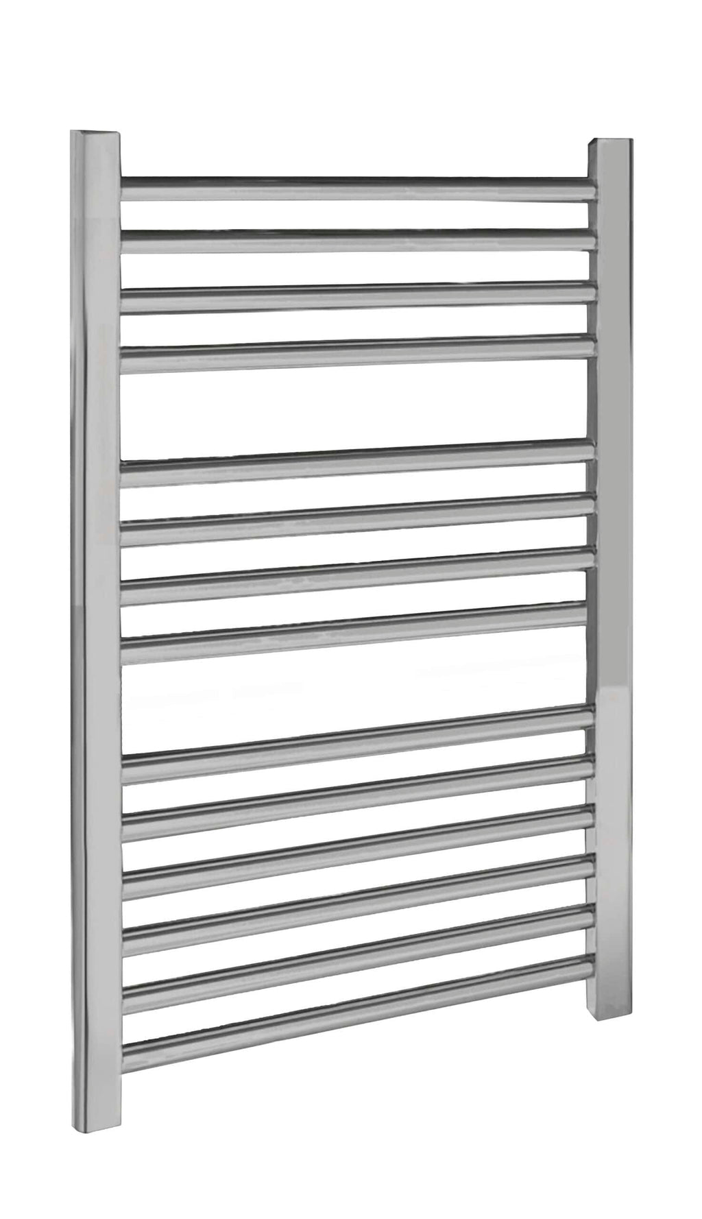 Stainless steel heated towel rail, modern bathroom radiator, double panel design, wall-mounted bathroom towel warmer, durable and rust-resistant bathroom heating solution.