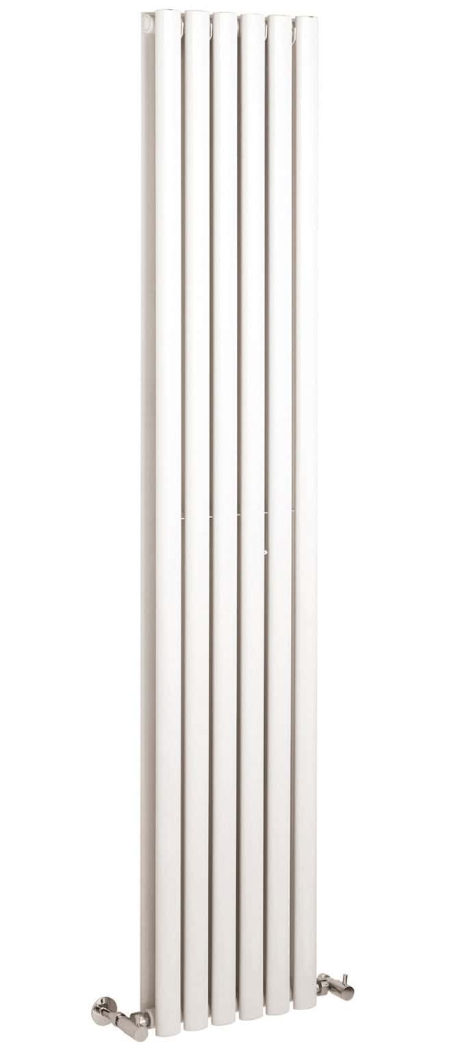Sleek white bathroom radiator, modern design perfect for contemporary bathrooms. High-quality electric and central heating options. Durable, easy to install for stylish heat.