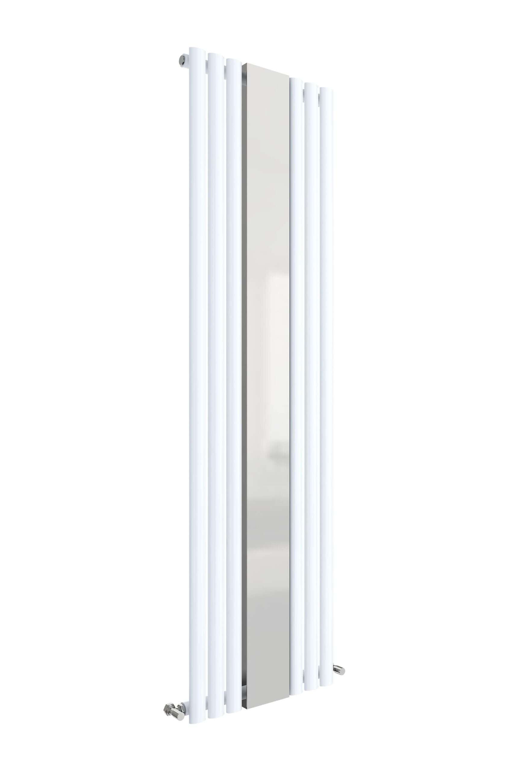 Illuminated vertical radiator with modern design, perfect for contemporary bathrooms, offering efficient heating and stylish appeal. Ideal for luxury bathroom decor and space-saving heating solutions.
