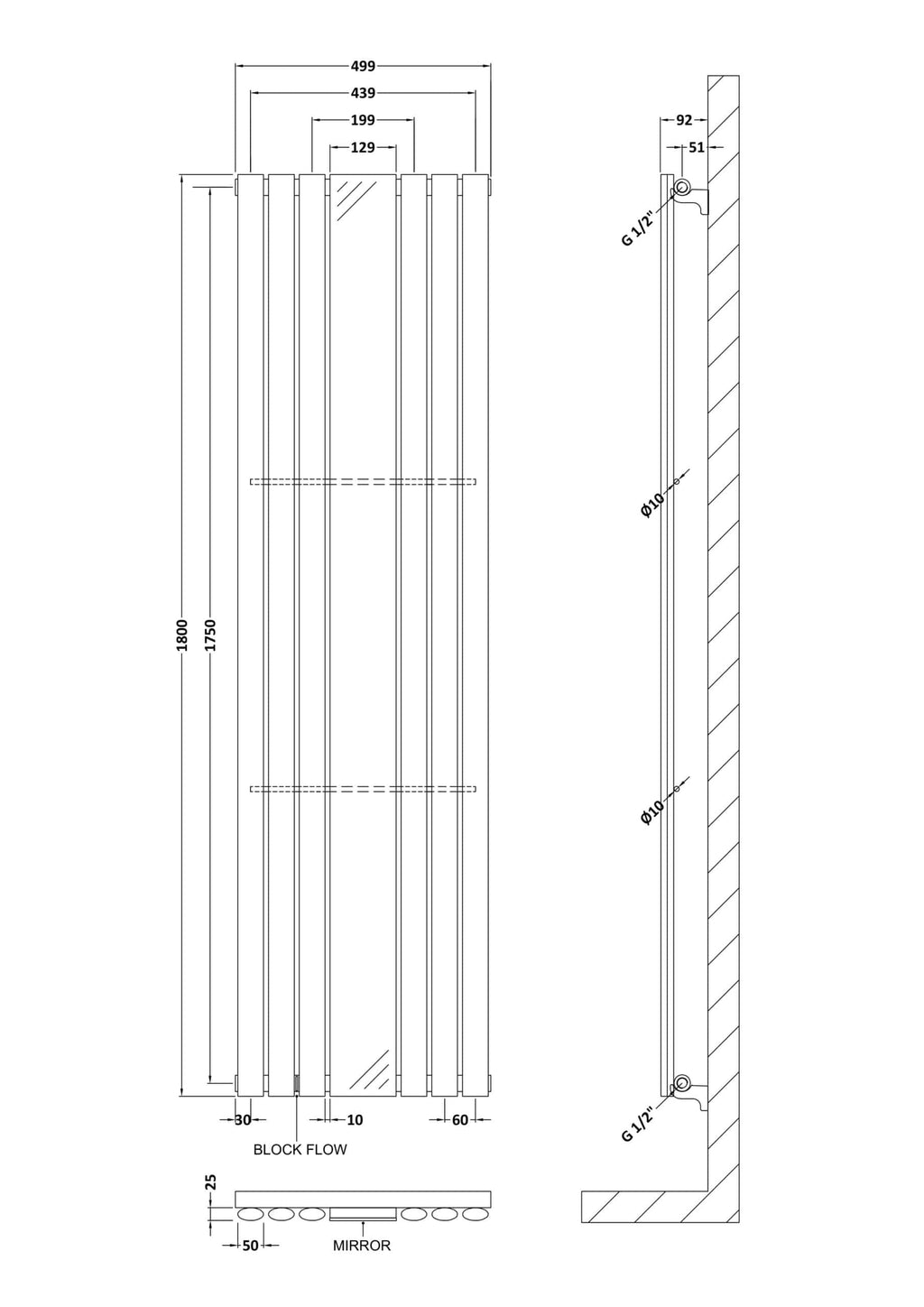 Shower enclosure with glass door and chrome fittings, ideal for modern bathroom renovations. Features detailed technical dimensions for installation, offering style and functionality.