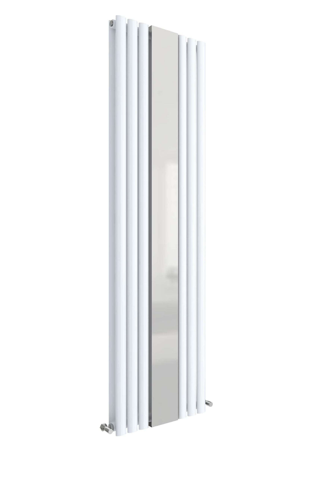 Modern vertical radiator for bathrooms with sleek white design, perfect for heating and decor. Ideal for contemporary bathroom settings, adding style and warmth.