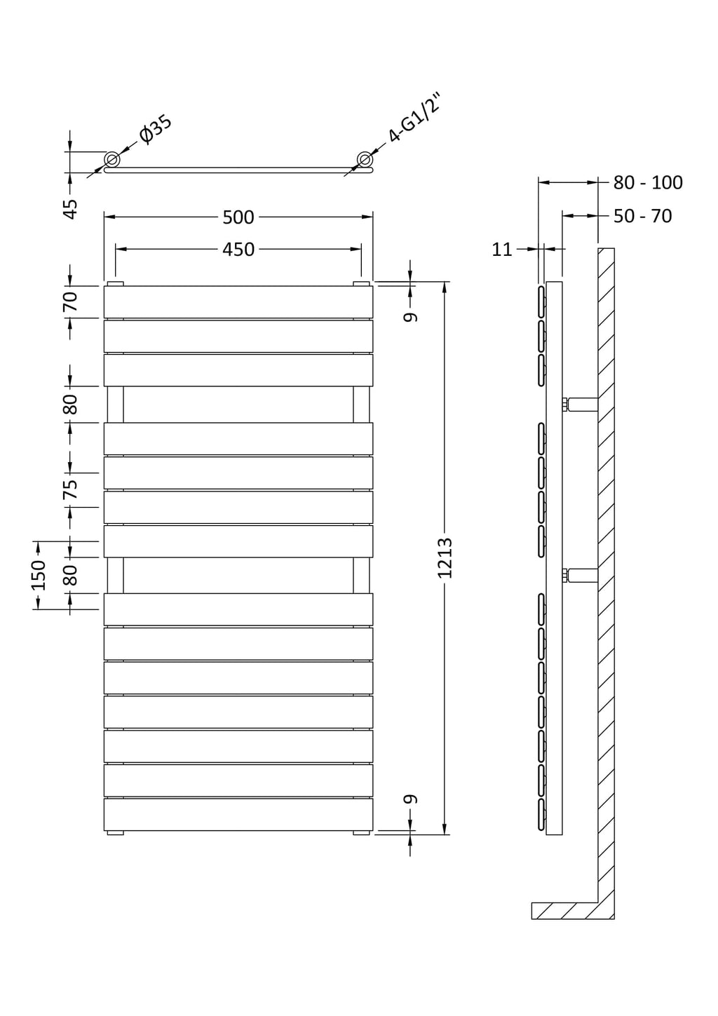 High-quality modern radiator design for stylish Bubly bathrooms with efficient heat distribution. Perfect for contemporary bathroom heating solutions.