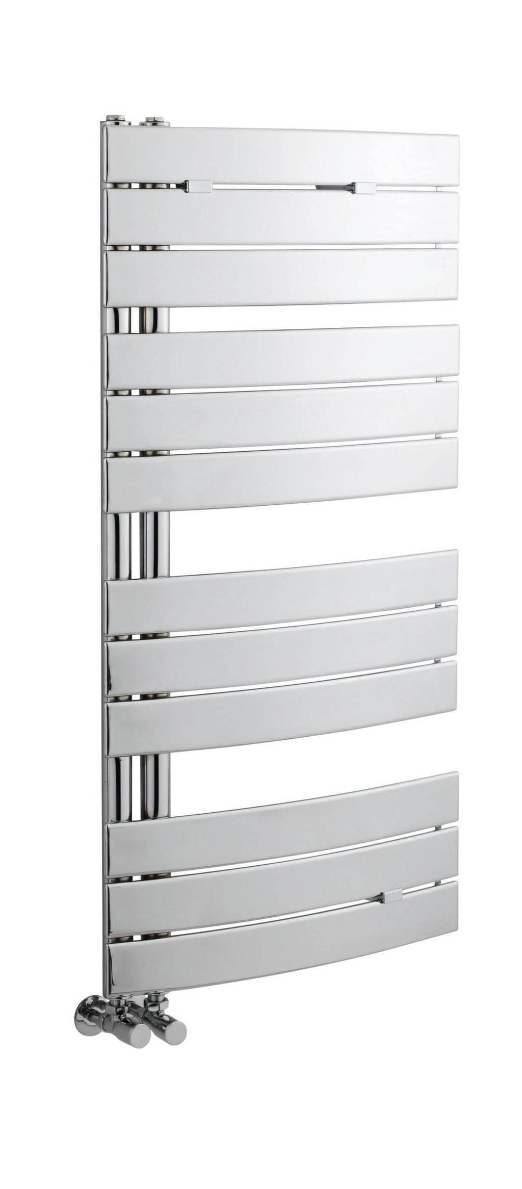 Radiator towel rail for bathroom heating and drying towels, chrome finish modern design Bubly Bathrooms home bathroom radiator towel warmer.