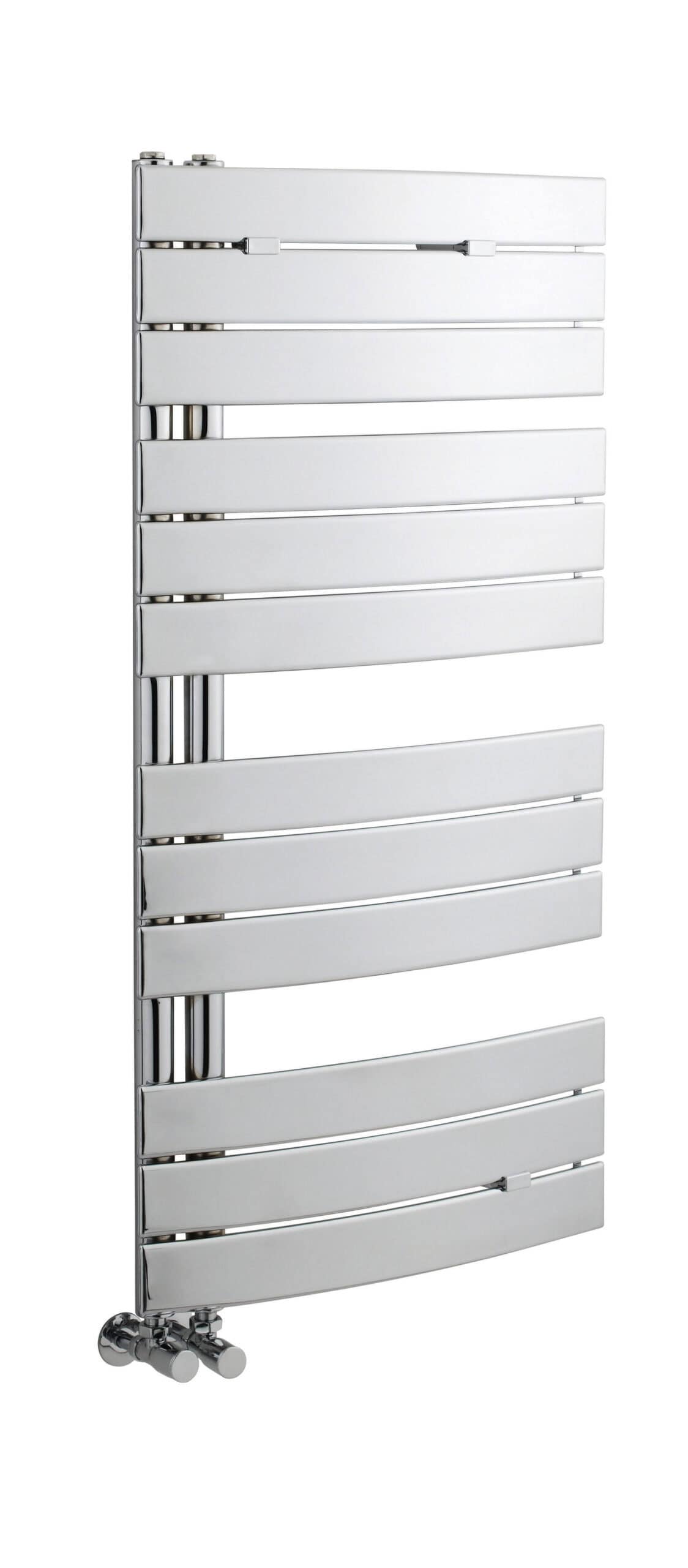 Radiator towel rail for bathroom heating and drying towels, chrome finish modern design Bubly Bathrooms home bathroom radiator towel warmer.