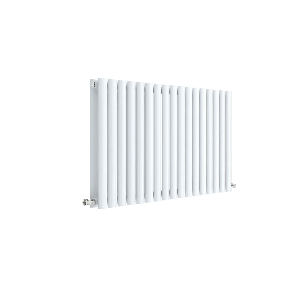 Modern white vertical radiators for stylish bathroom heating solutions at Bubly Bathrooms. Durable and efficient heated towel rail designs for contemporary bathrooms.