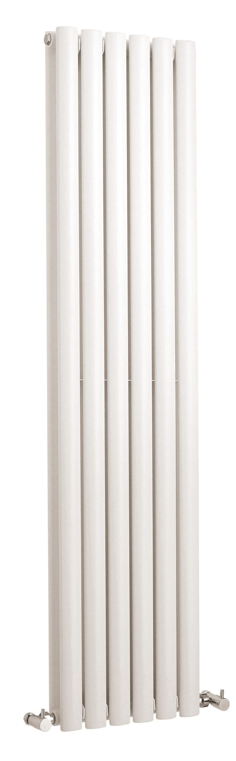 Horizontal white modern radiator, perfect for contemporary bathroom heating solutions.