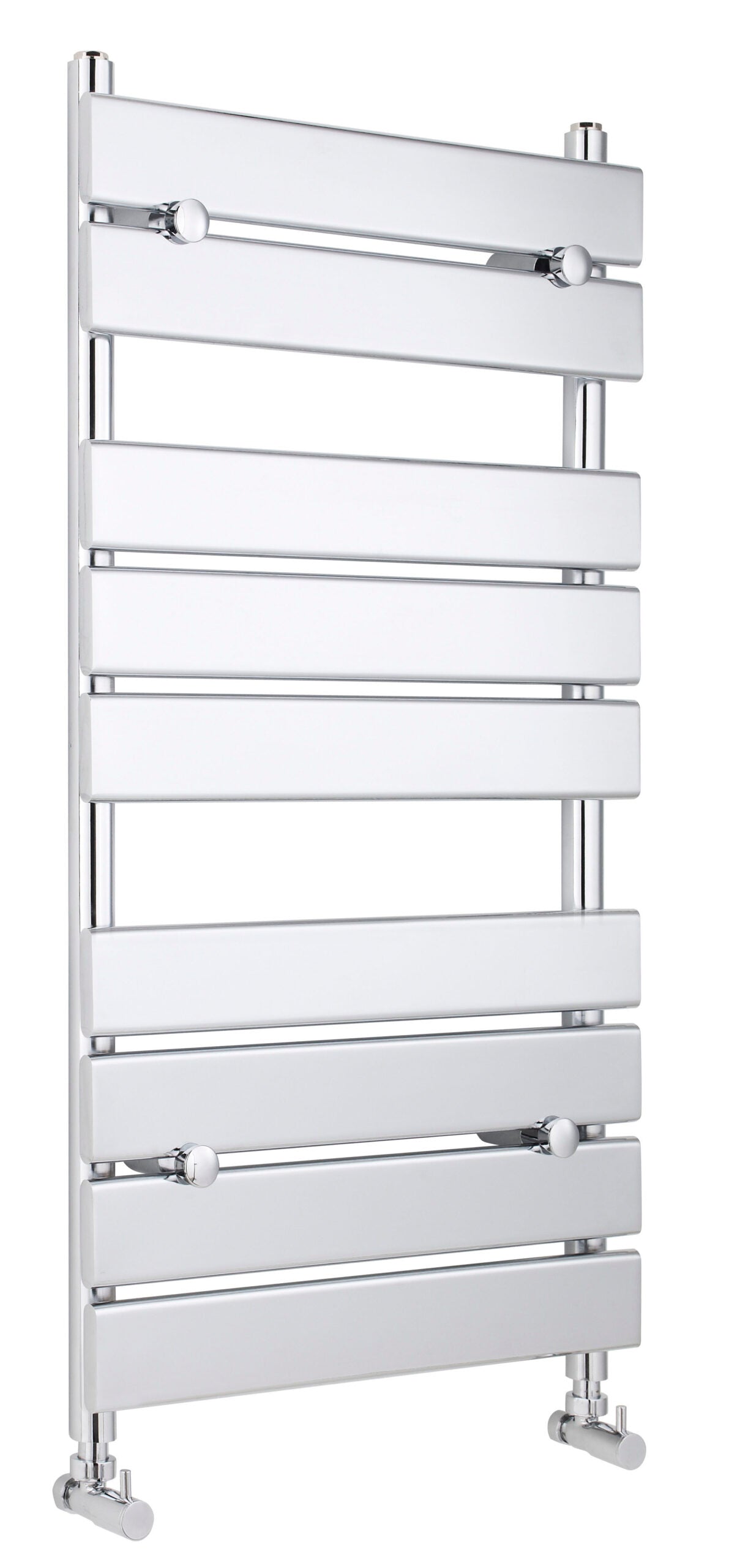 Luxurious chrome-finished towel radiator designed for modern bathrooms, offering efficient heat distribution and contemporary style. Perfect for towel drying and bathroom heating solutions.