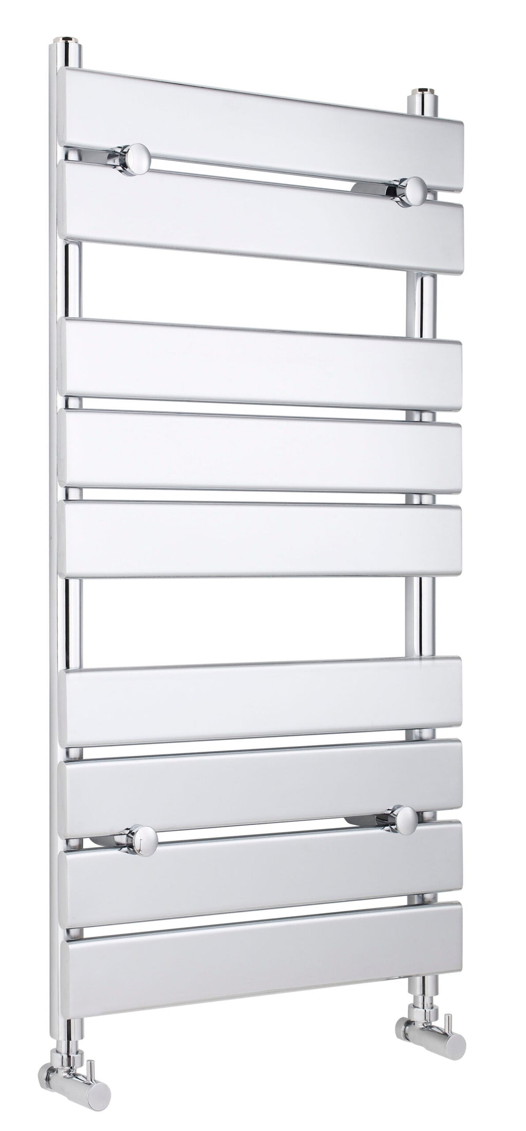 Luxurious chrome-finished towel radiator designed for modern bathrooms, offering efficient heat distribution and contemporary style. Perfect for towel drying and bathroom heating solutions.