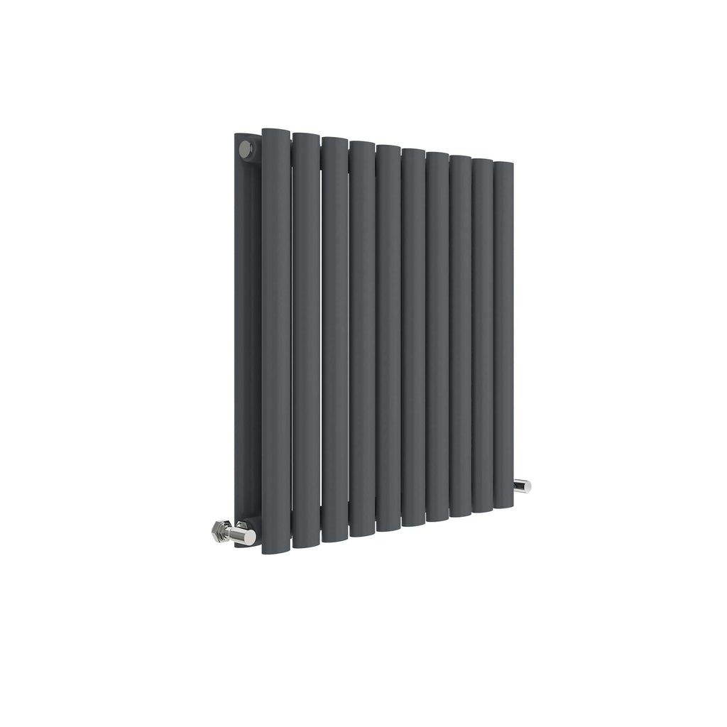 Sleek modern black vertical radiator with a matte finish, ideal for contemporary bathroom heating solutions. Designed for efficient heat distribution and stylish bathroom décor.