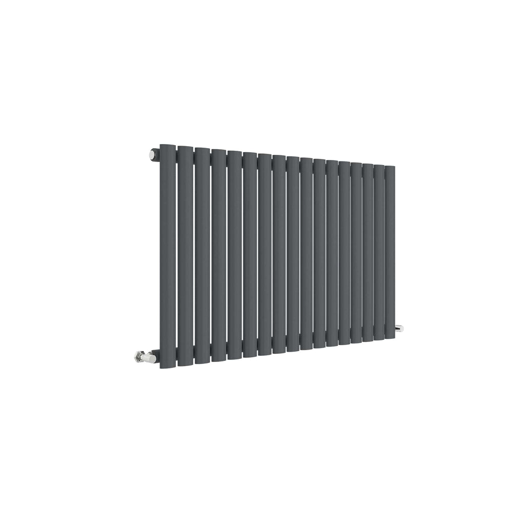 Modern black vertical radiator suitable for contemporary bathrooms and heating solutions. Durable metal construction with sleek, minimalist design for stylish bathroom heating.