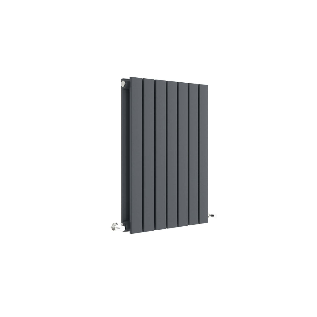 Contemporary black vertical radiators for modern bathroom heating solutions at Bubly Bathrooms.