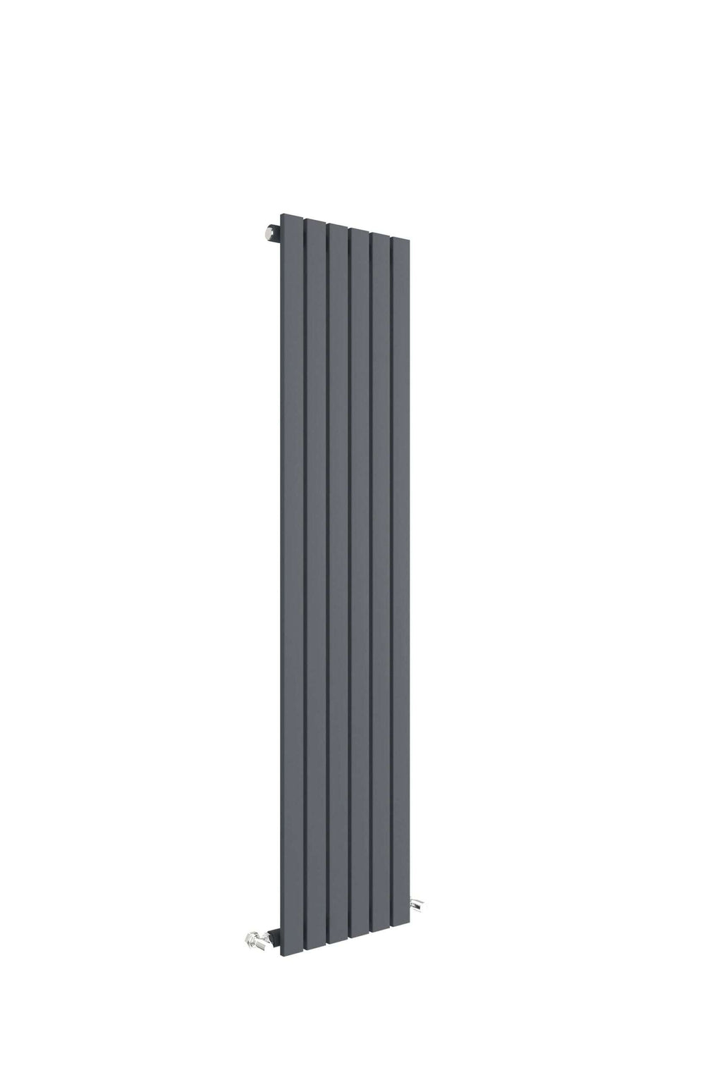 Sleek vertical radiator in modern matte grey finish, ideal for contemporary bathrooms for efficient heating and stylish decor.