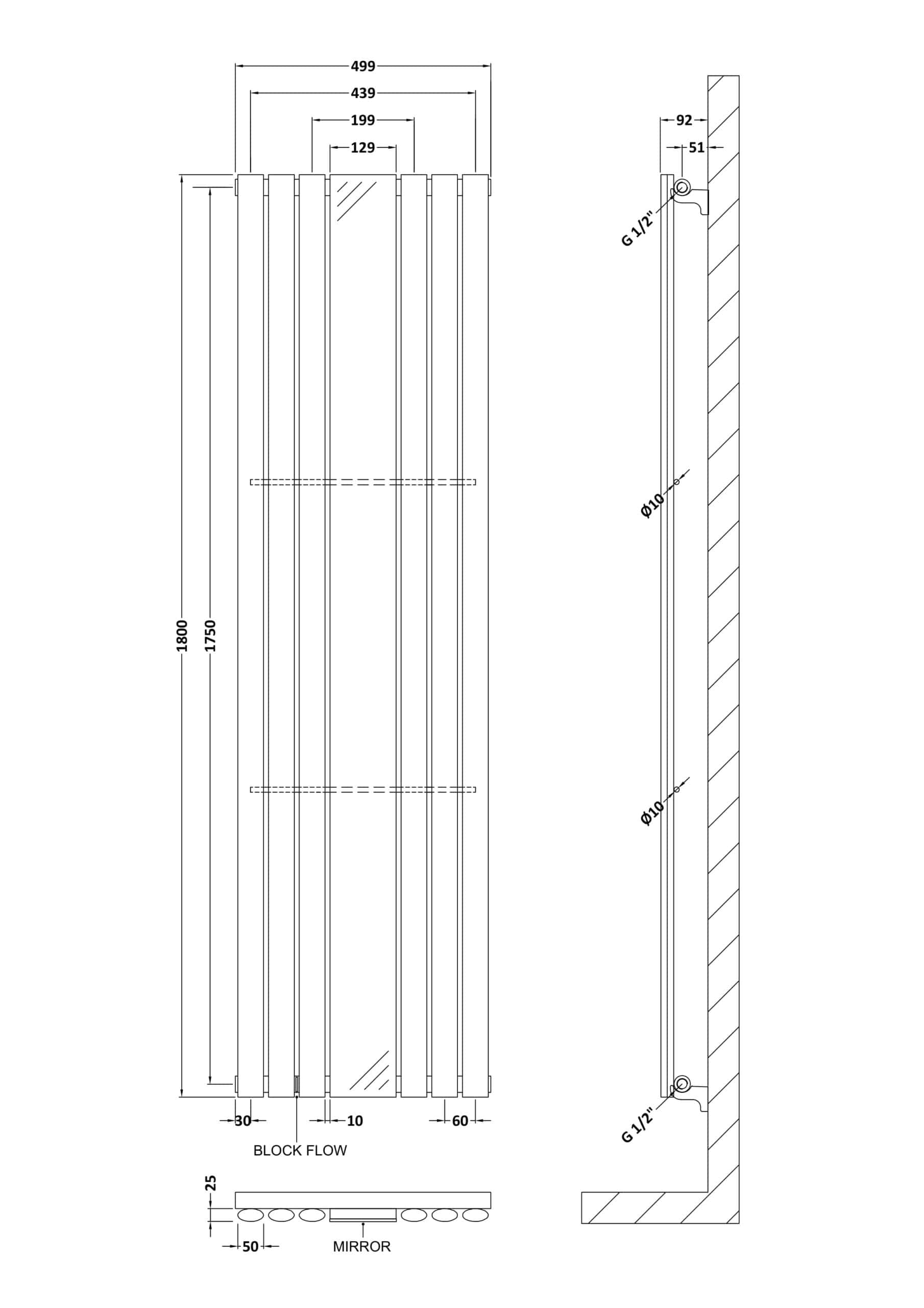 Sleek modern shower enclosure with clear glass panels and chrome fittings, perfect for contemporary bathrooms. Includes detailed technical drawing for precise installation.