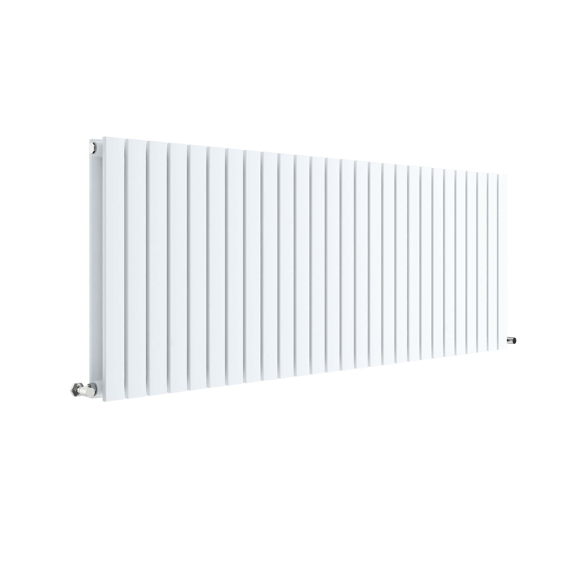 Modern white radiator for bathroom heating and design, featuring vertical panels and efficient thermal performance. Ideal for contemporary bathroom settings and optimal Wels-rated central heating.