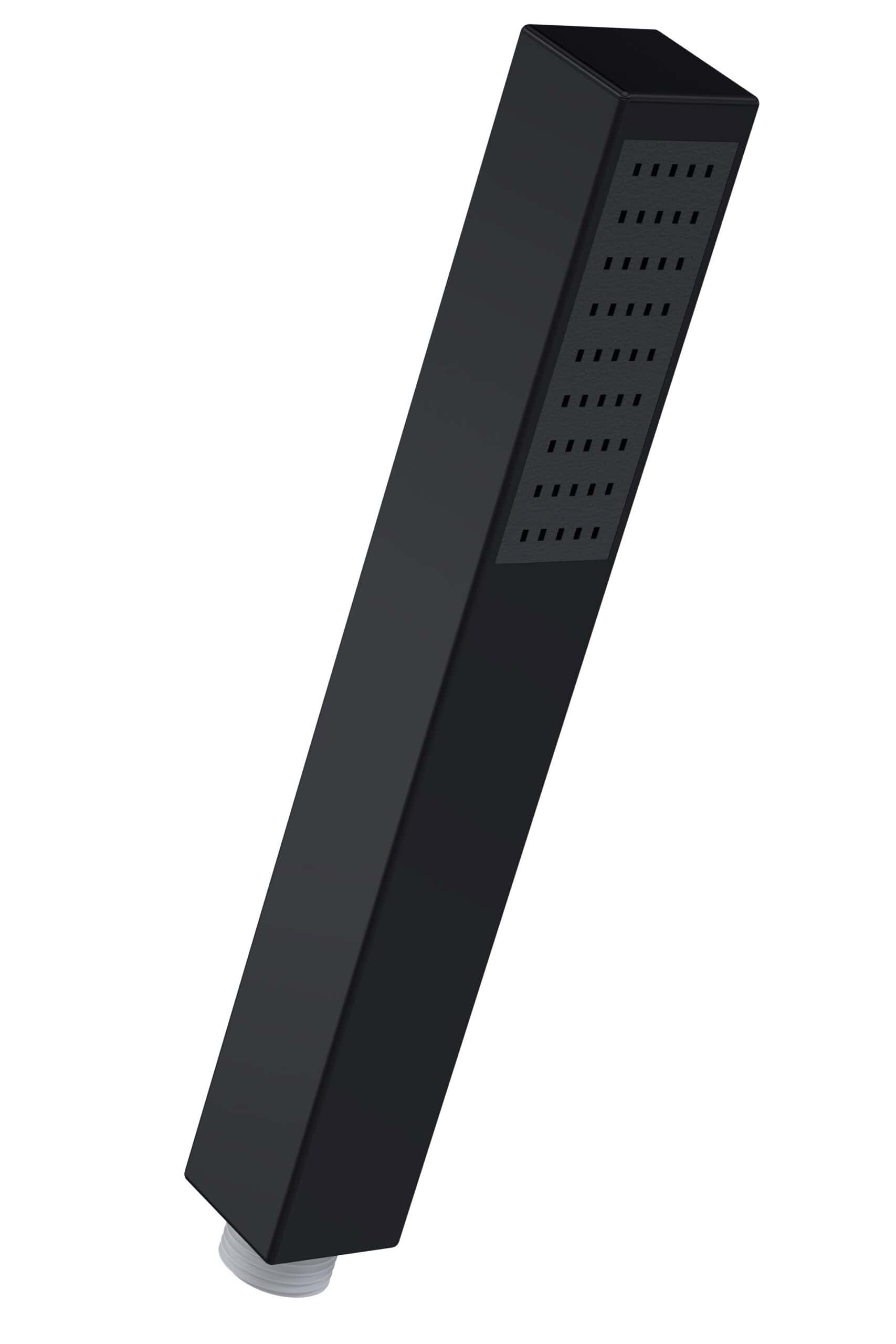 Sleek black shower head, durable bathroom fixture for modern shower systems.