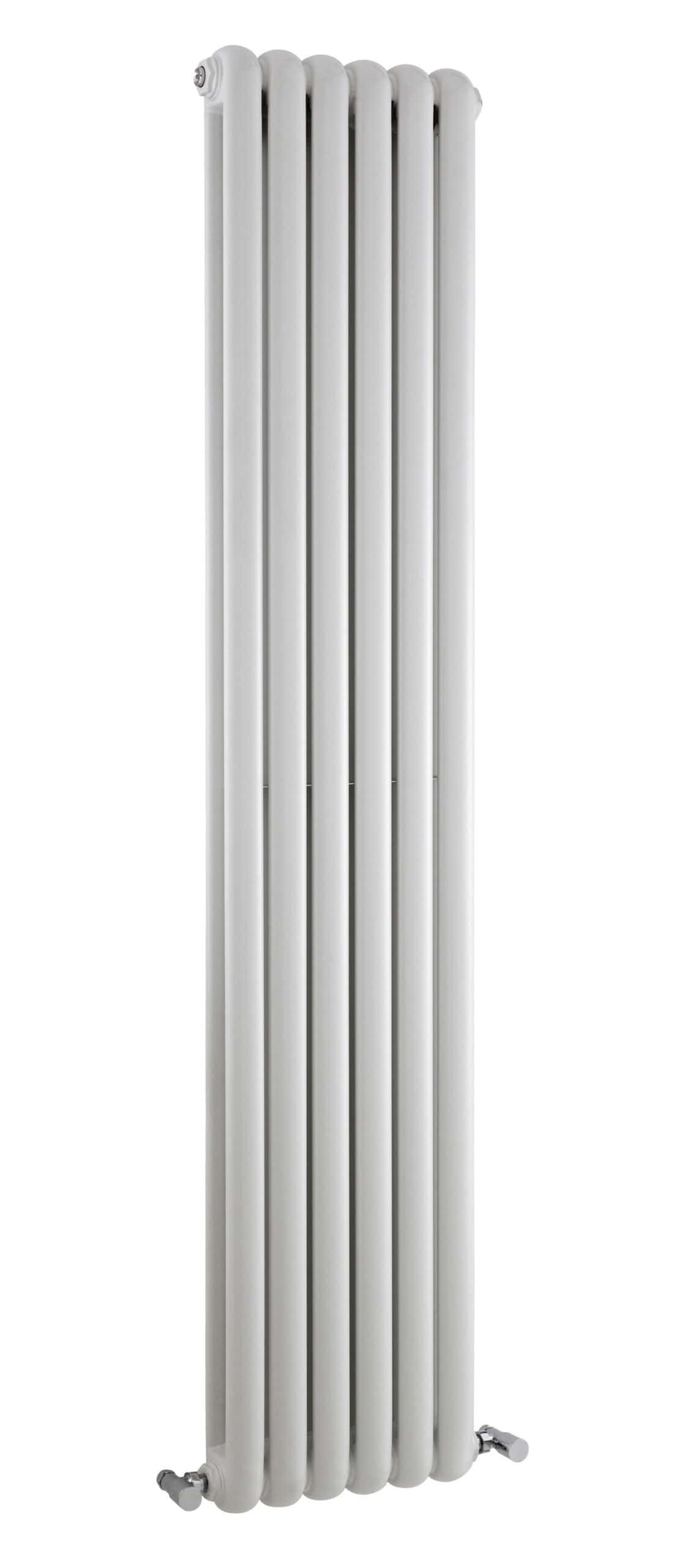 Extremely tall white radiator with multiple vertical panels, ideal for heating bathrooms and modern interiors. Durable and efficient design perfect for contemporary bathroom heating solutions.