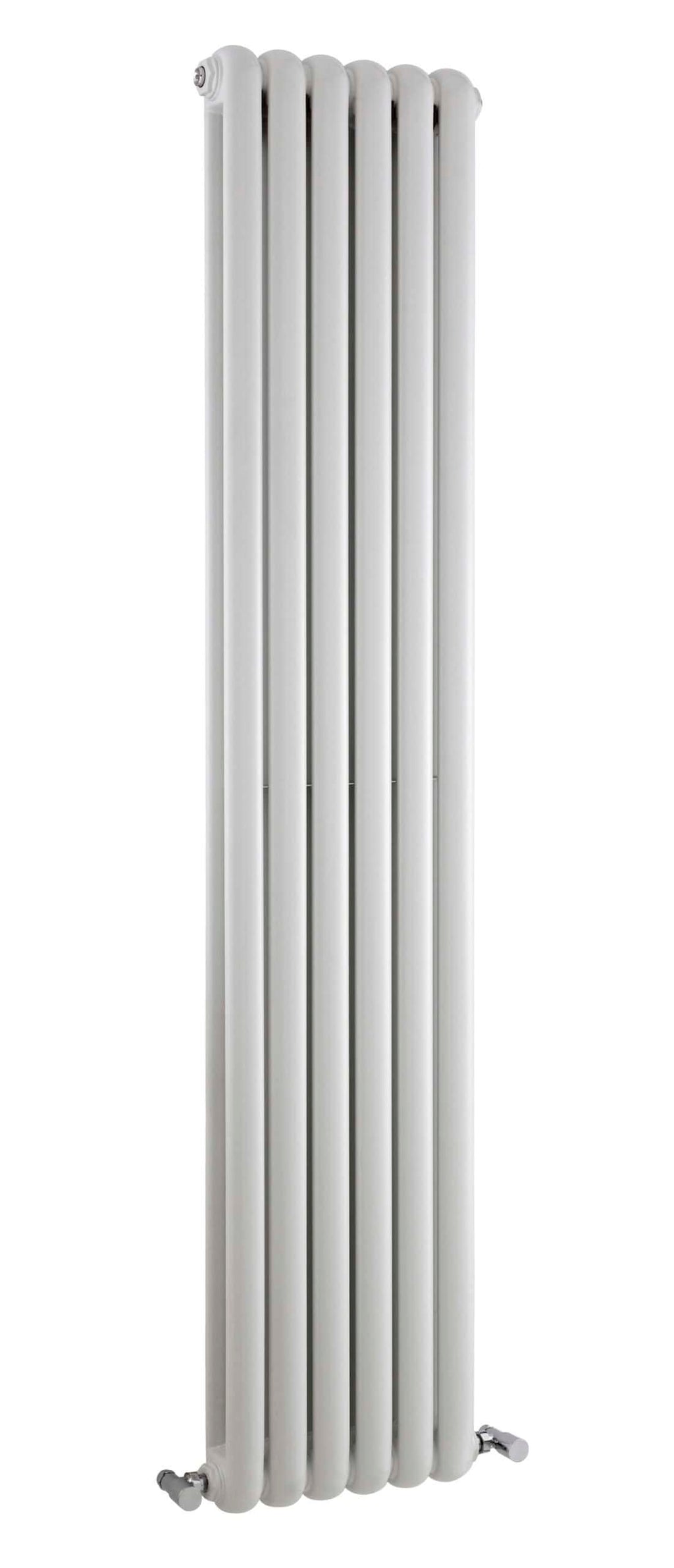 Extremely tall white radiator with multiple vertical panels, ideal for heating bathrooms and modern interiors. Durable and efficient design perfect for contemporary bathroom heating solutions.