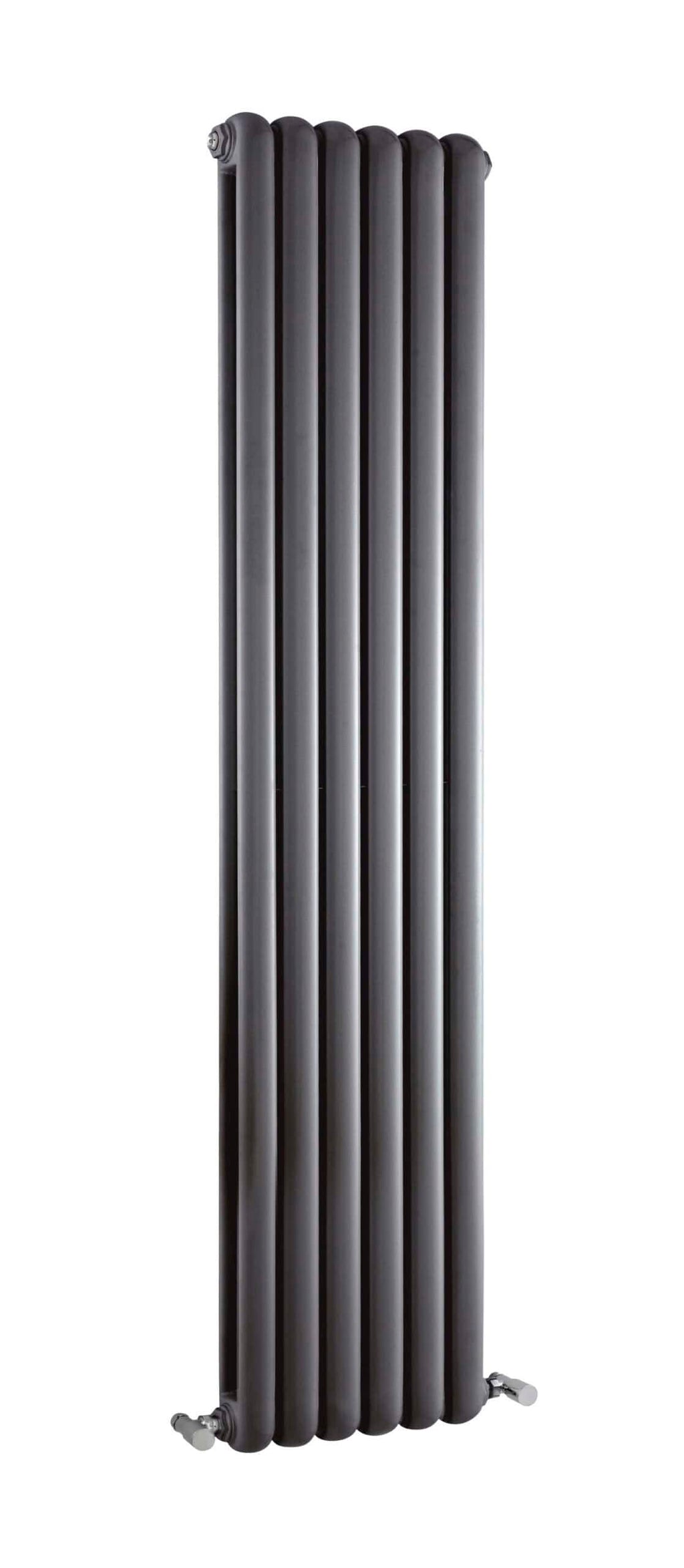 Traditional black column radiator for bathrooms, offering contemporary style and efficient heating. Perfect for modern bathroom decor and cosy warmth.