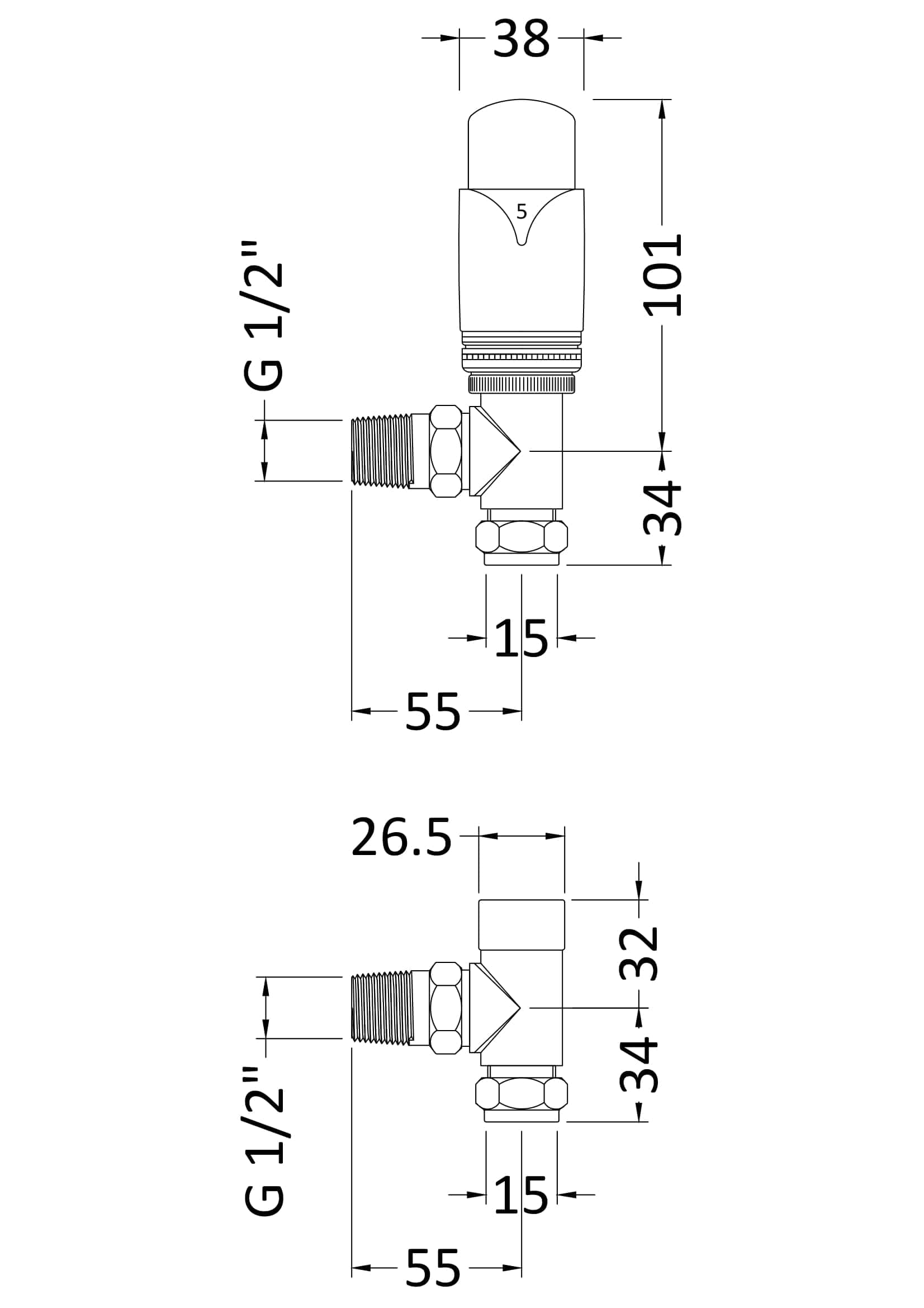 High-quality bathroom valve with detailed technical drawing, showcasing dimensions and installation specifications for Bubly Bathrooms. Perfect for modern bathroom plumbing design.