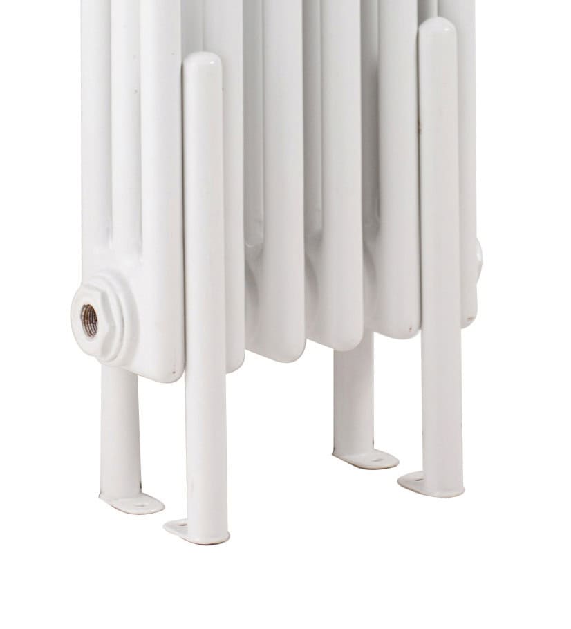 Radiator for bathrooms, white vertical heated towel rail, modern heated radiator, bathroom heating solutions, Bubly Bathrooms UK.