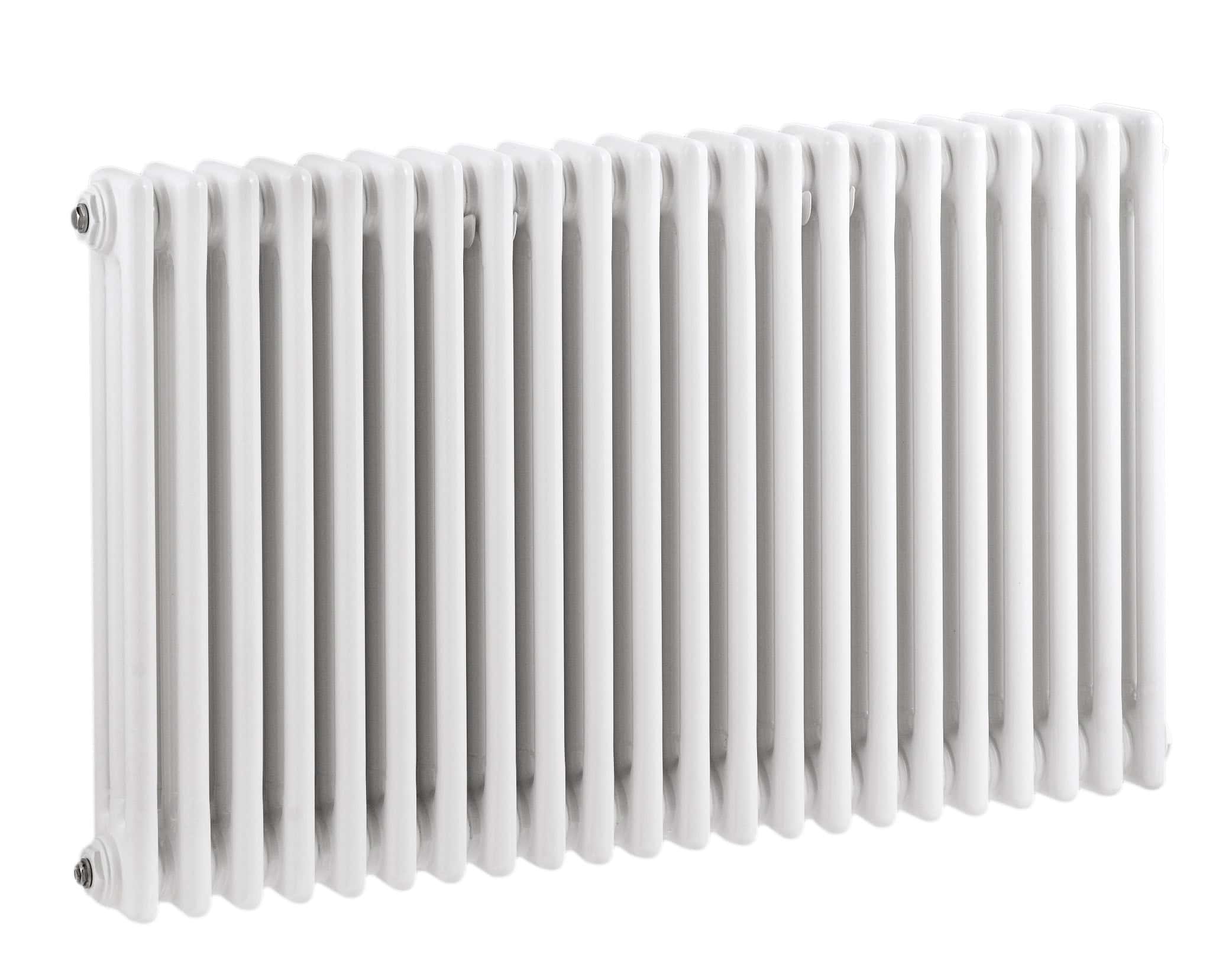 Radiator for bathroom heating in white, modern design, energy-efficient heated towel rail, wall-mounted radiator, stylish bathroom accessories, Bubly Bathrooms.