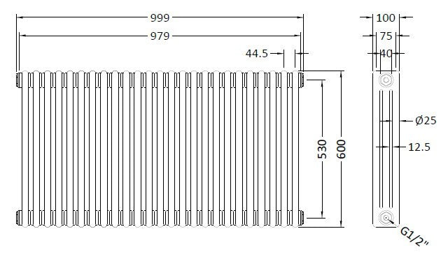 Radiator from Bubly Bathrooms showcasing modern design and efficient heating for contemporary bathroom interiors.
