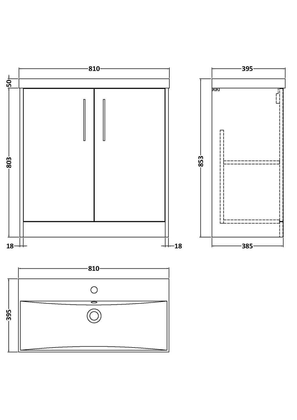 Smart bathroom vanity unit with double doors, sleek handles, and compact design, perfect for modern bathroom storage solutions. Durable and stylish for a contemporary look.