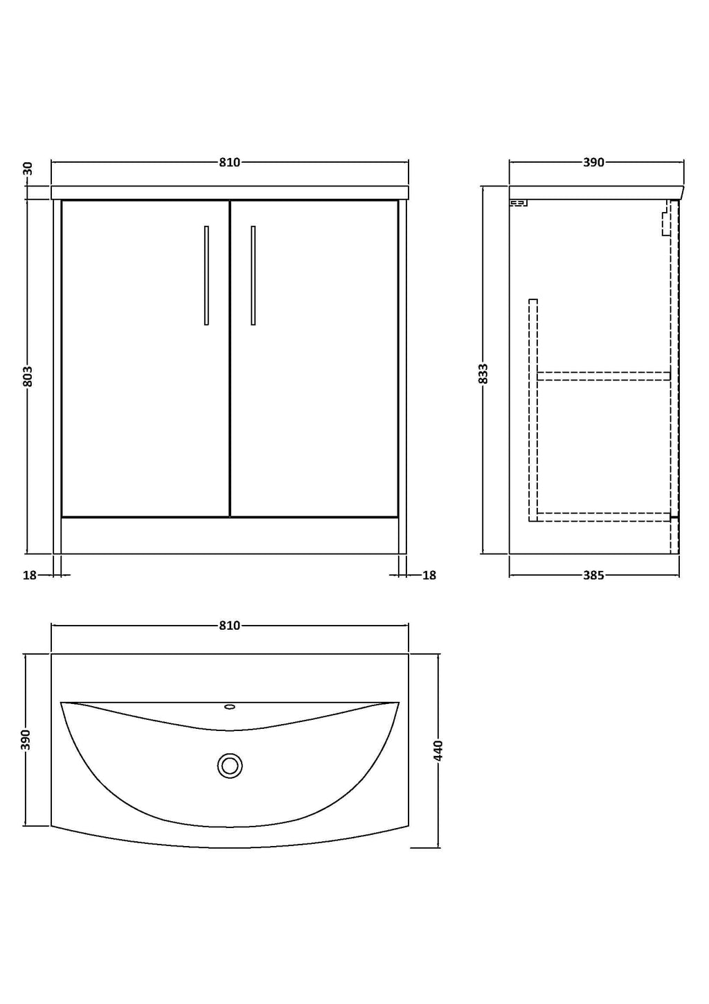 Contemporary bathroom vanity cabinet with double doors, sleek handles, and ample storage space, designed for modern Bubly bathrooms. Perfect for enhancing functionality and style.