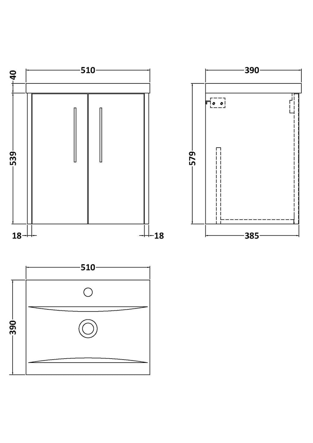 Grey bathroom vanity unit with double doors and modern handles, designed for bathroom storage and organisation. Perfect for contemporary bathrooms, combining style and functionality.