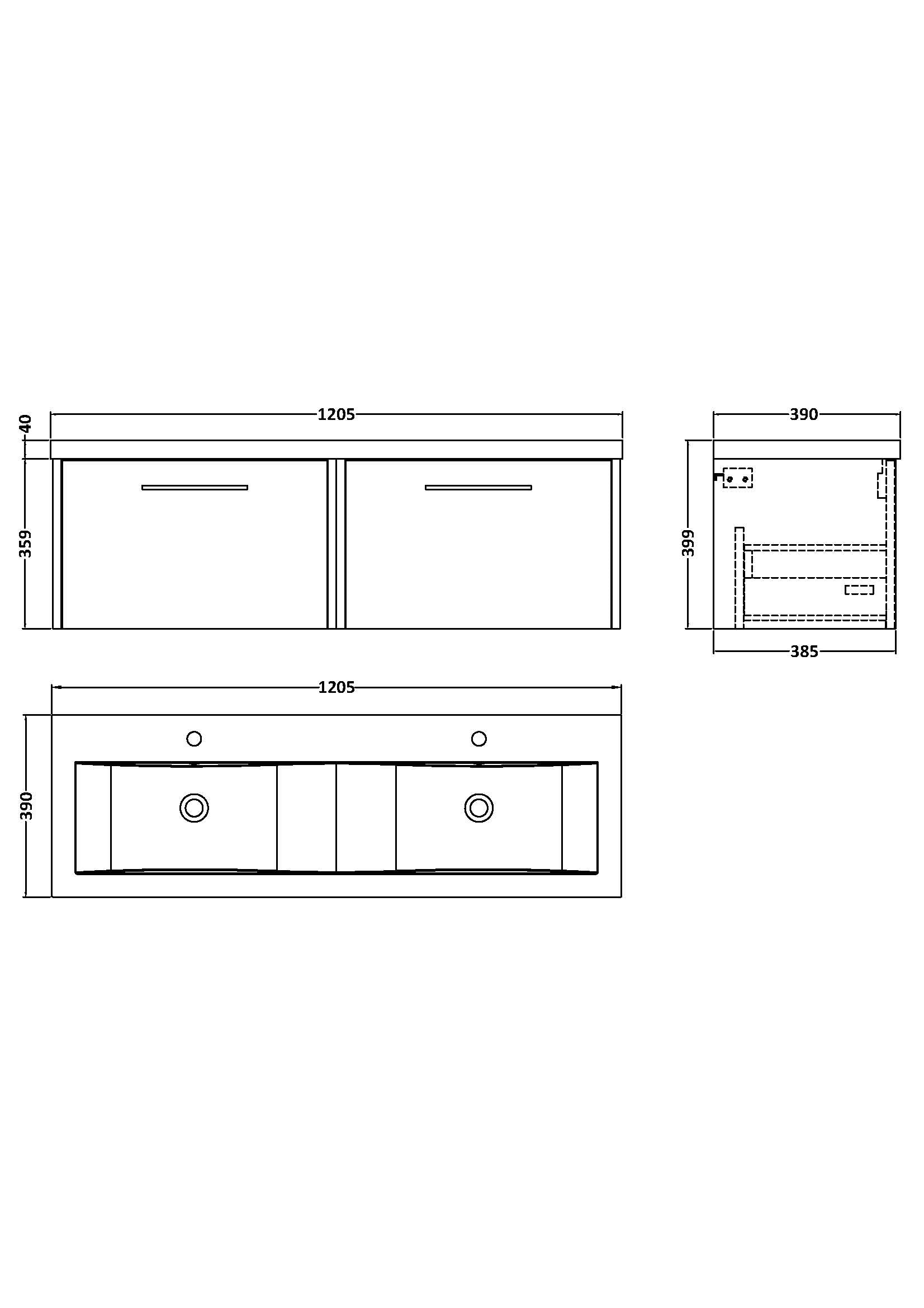 Modern double bathroom vanity with integrated sinks and storage, designed for contemporary bathrooms. Ideal for enhancing bathroom functionality and style with sleek, minimalist cabinetry.